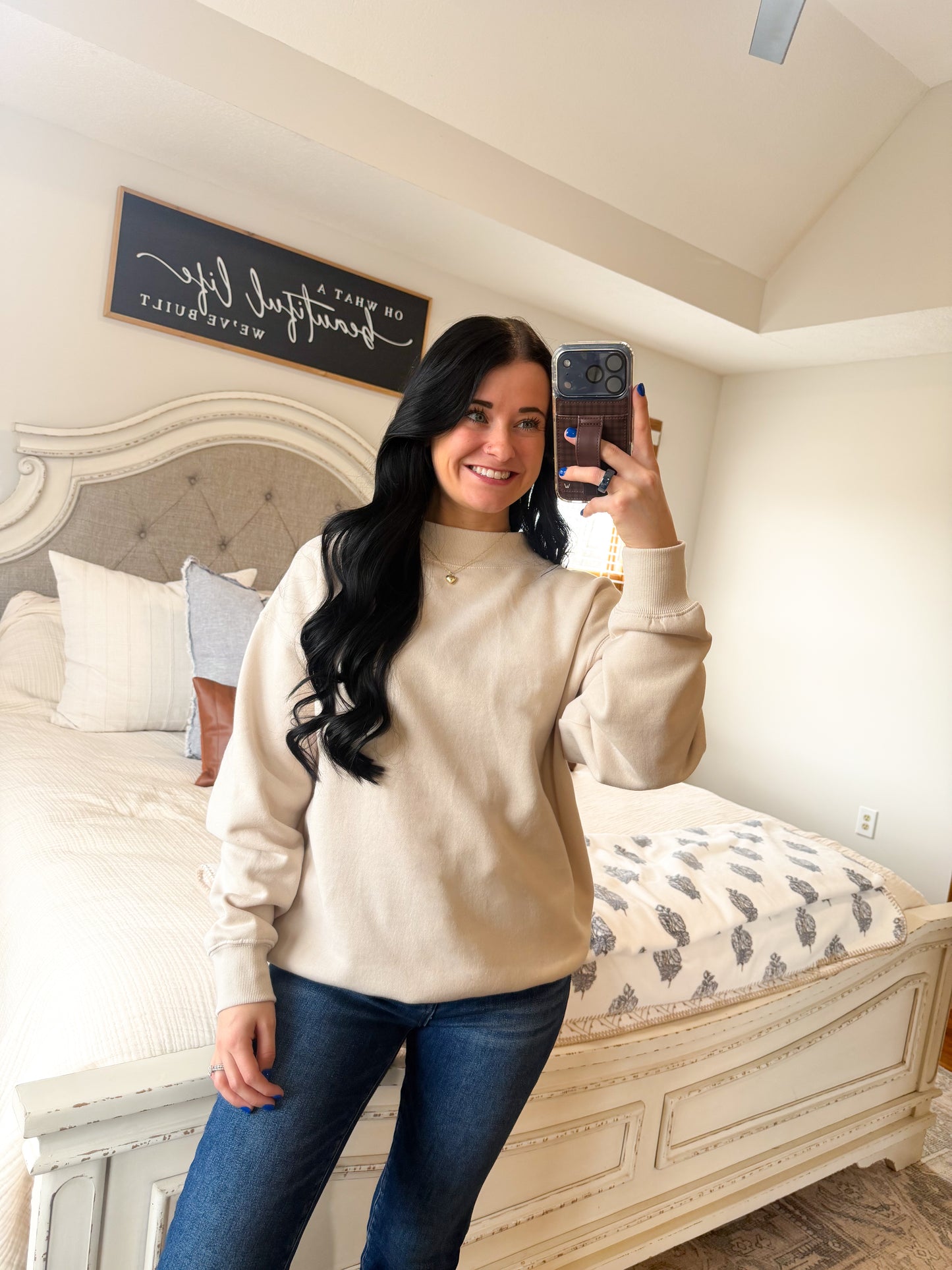 Hailey Mockneck- Beige