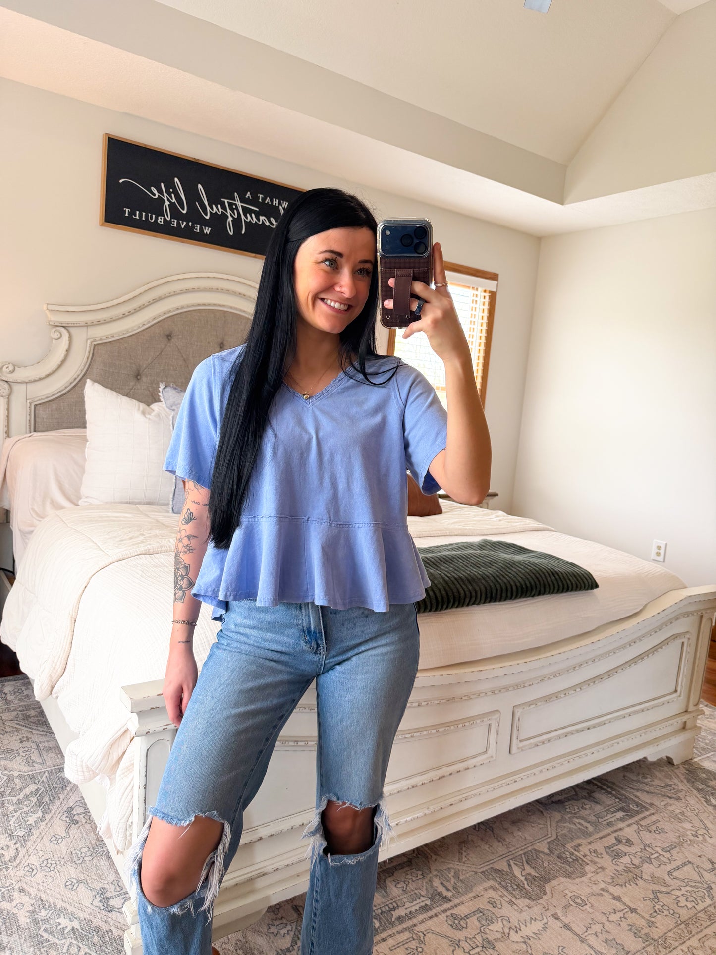 Laney Knit Top- Periwinkle