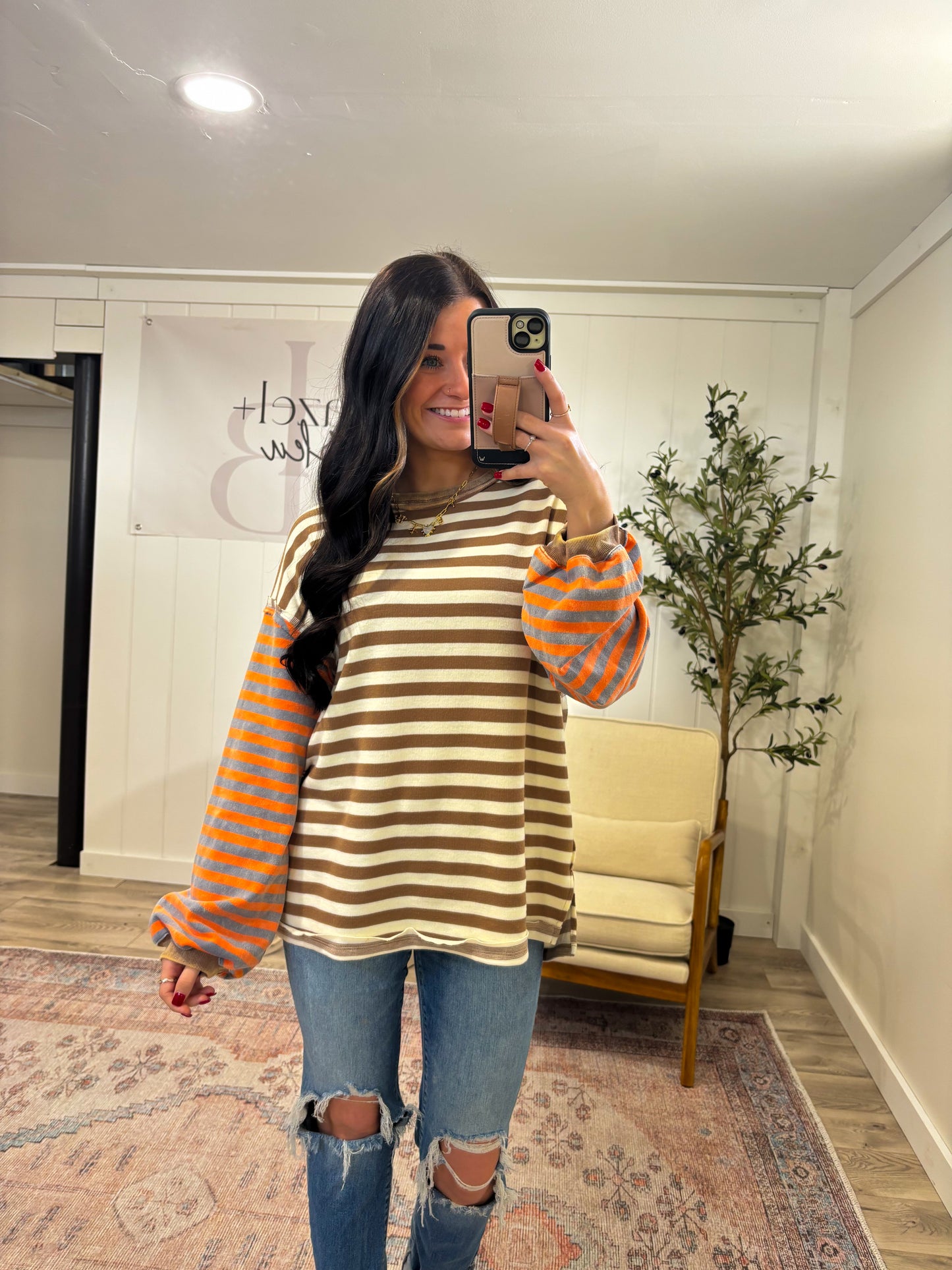 Logan Stripe Contrast Pullover