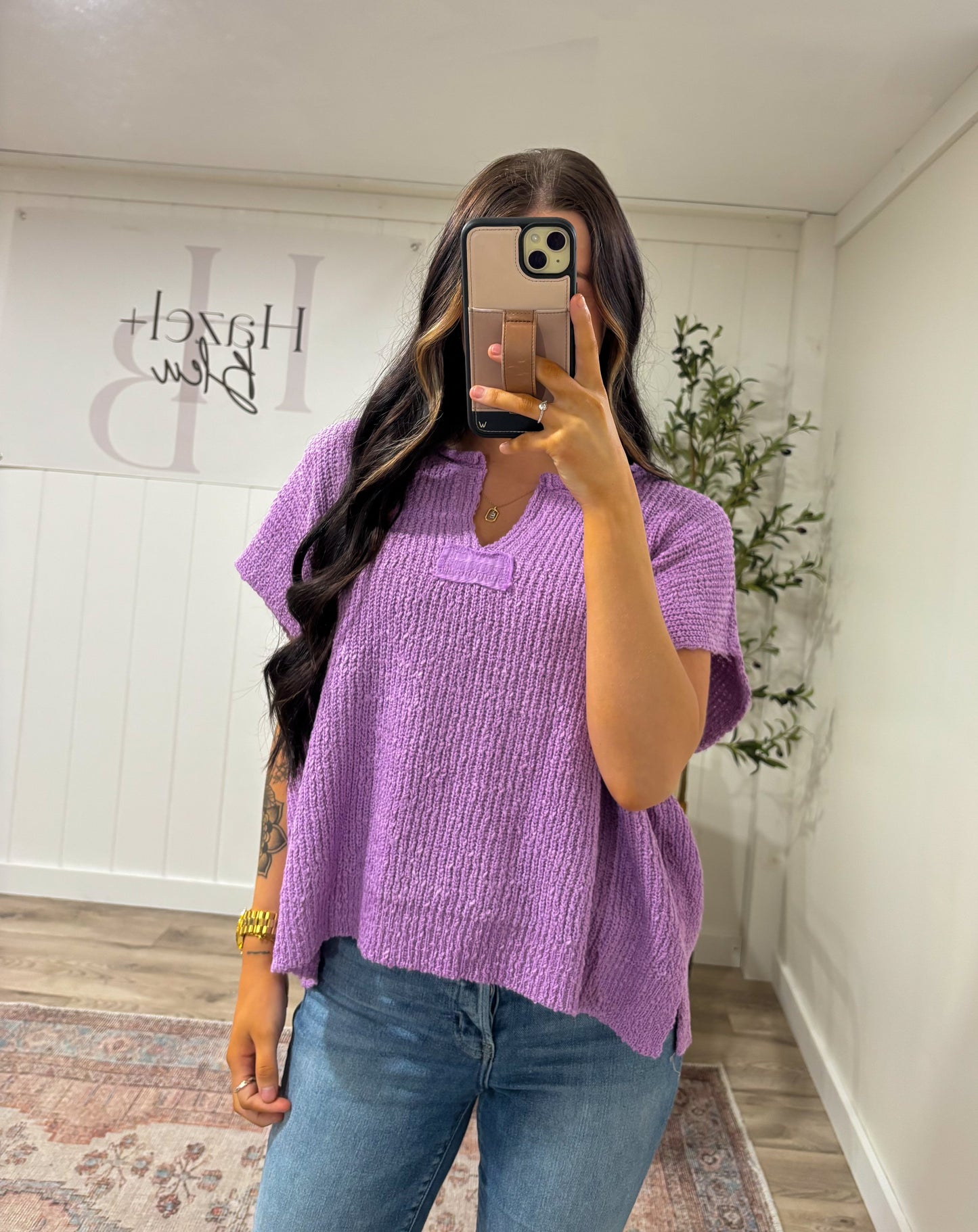 Piper Knit Top- Lavender