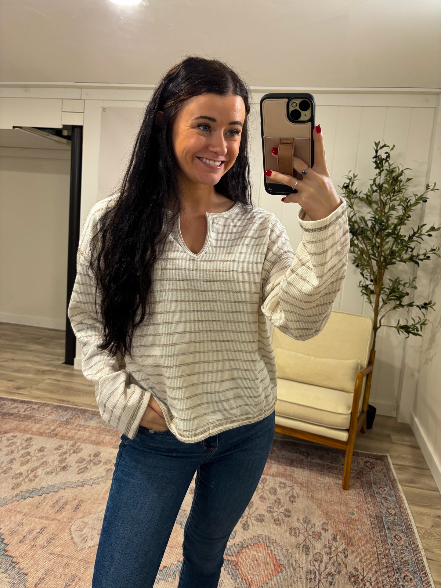 Mia Knit Top- Cream