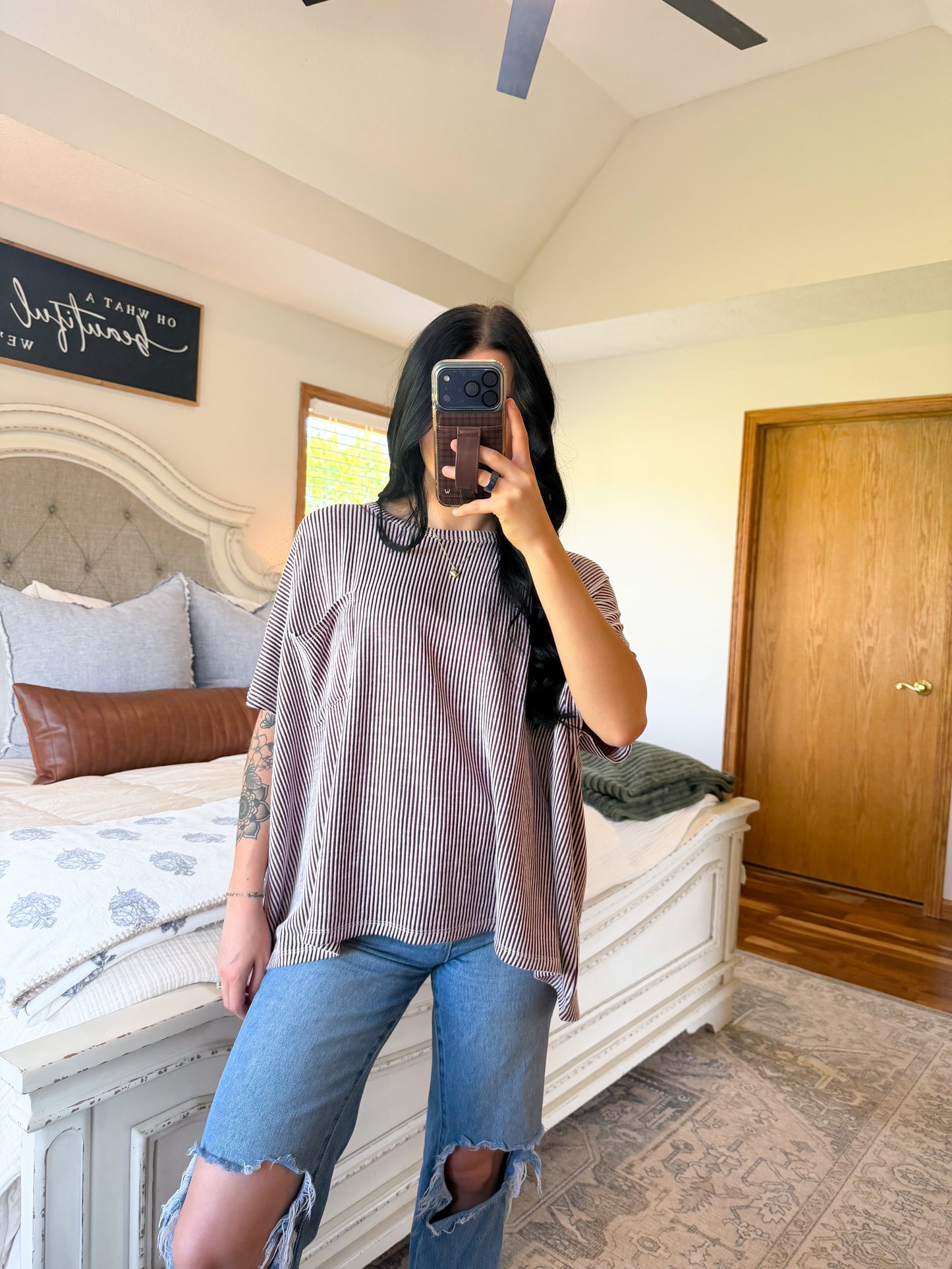 Cassidy Ribbed Top- Plum