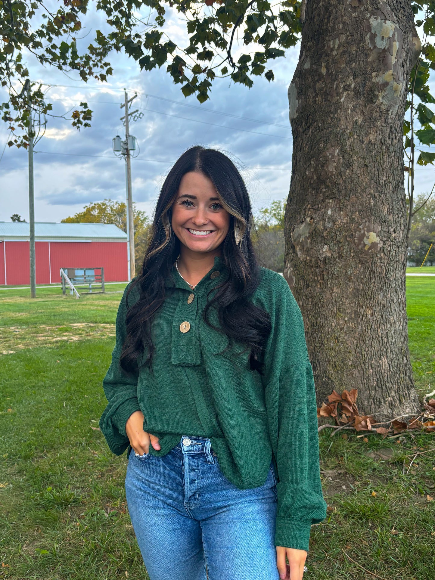 Cozy Knit Top- Potion Green
