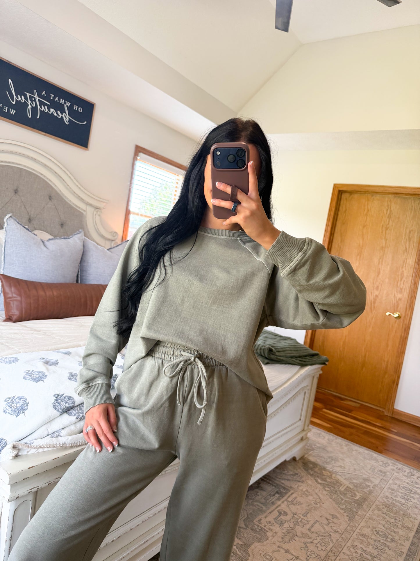 Washed French Terry Set- Ash Mocha