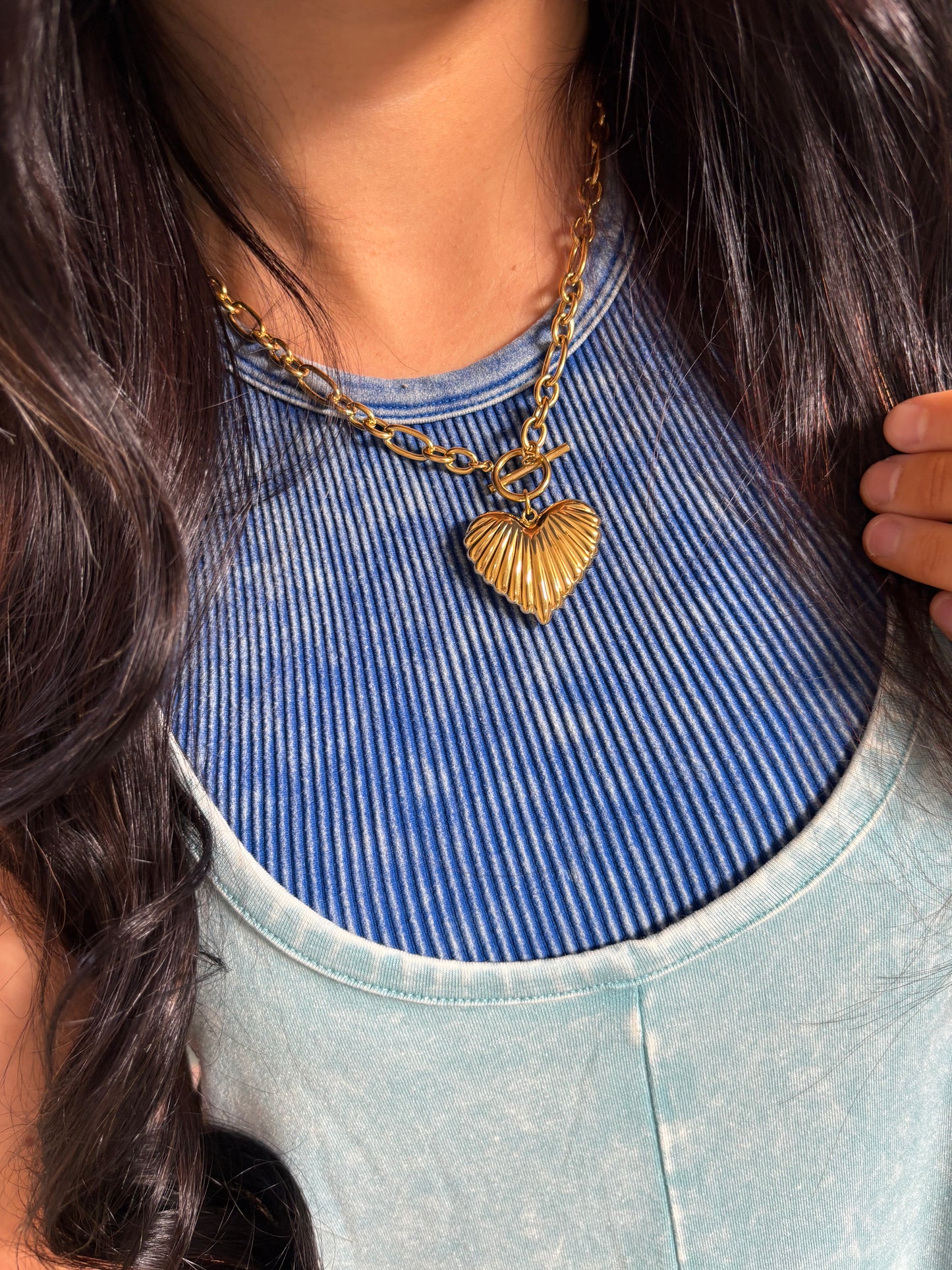 Chunky Gold Heart Necklace