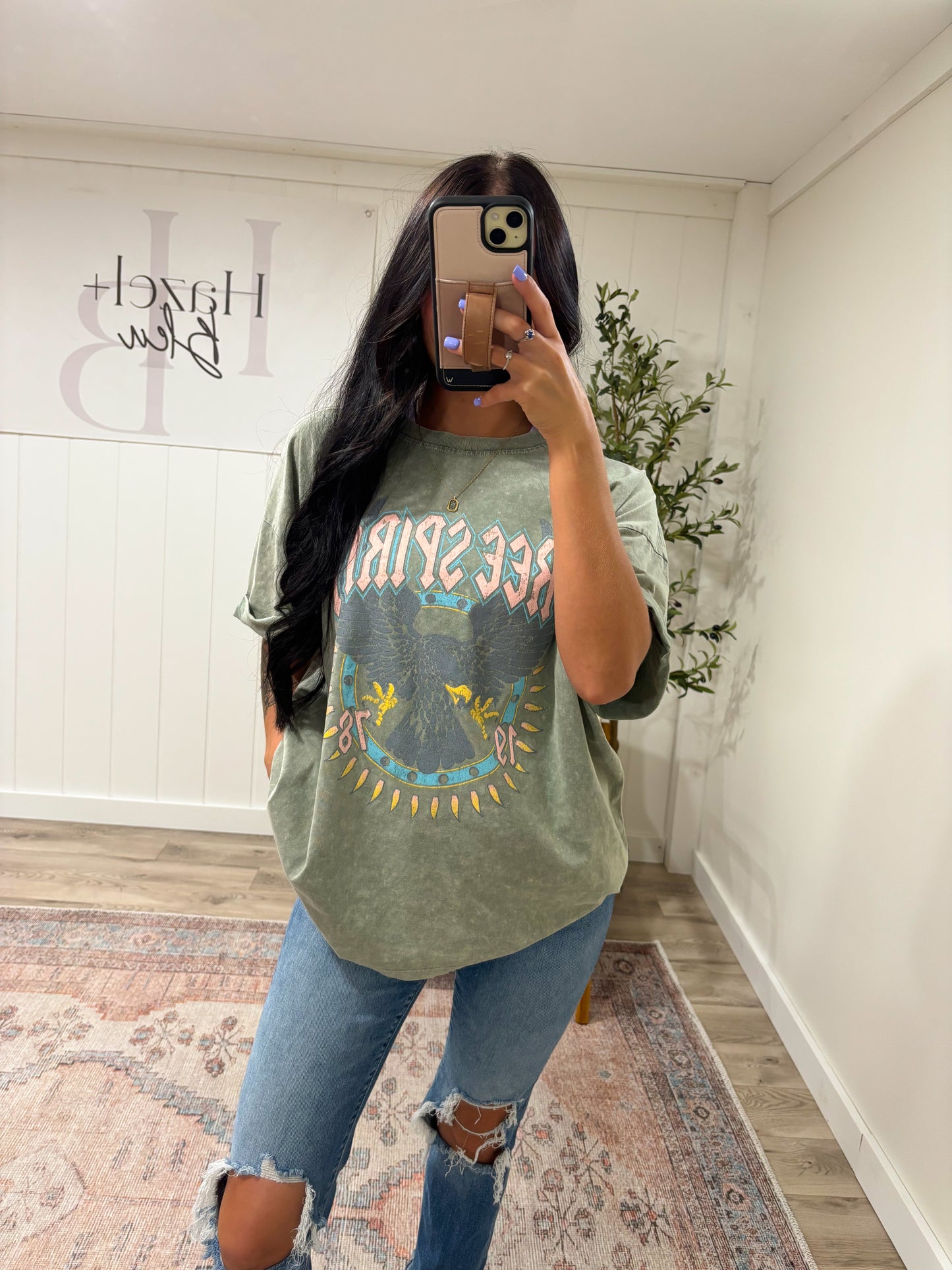 Free Spirit 1978 Graphic Tee- Avocado