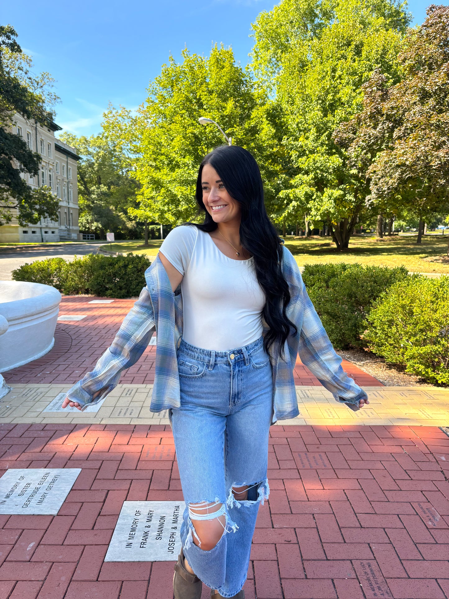 Saylor Flannel Top- Blue Plaid