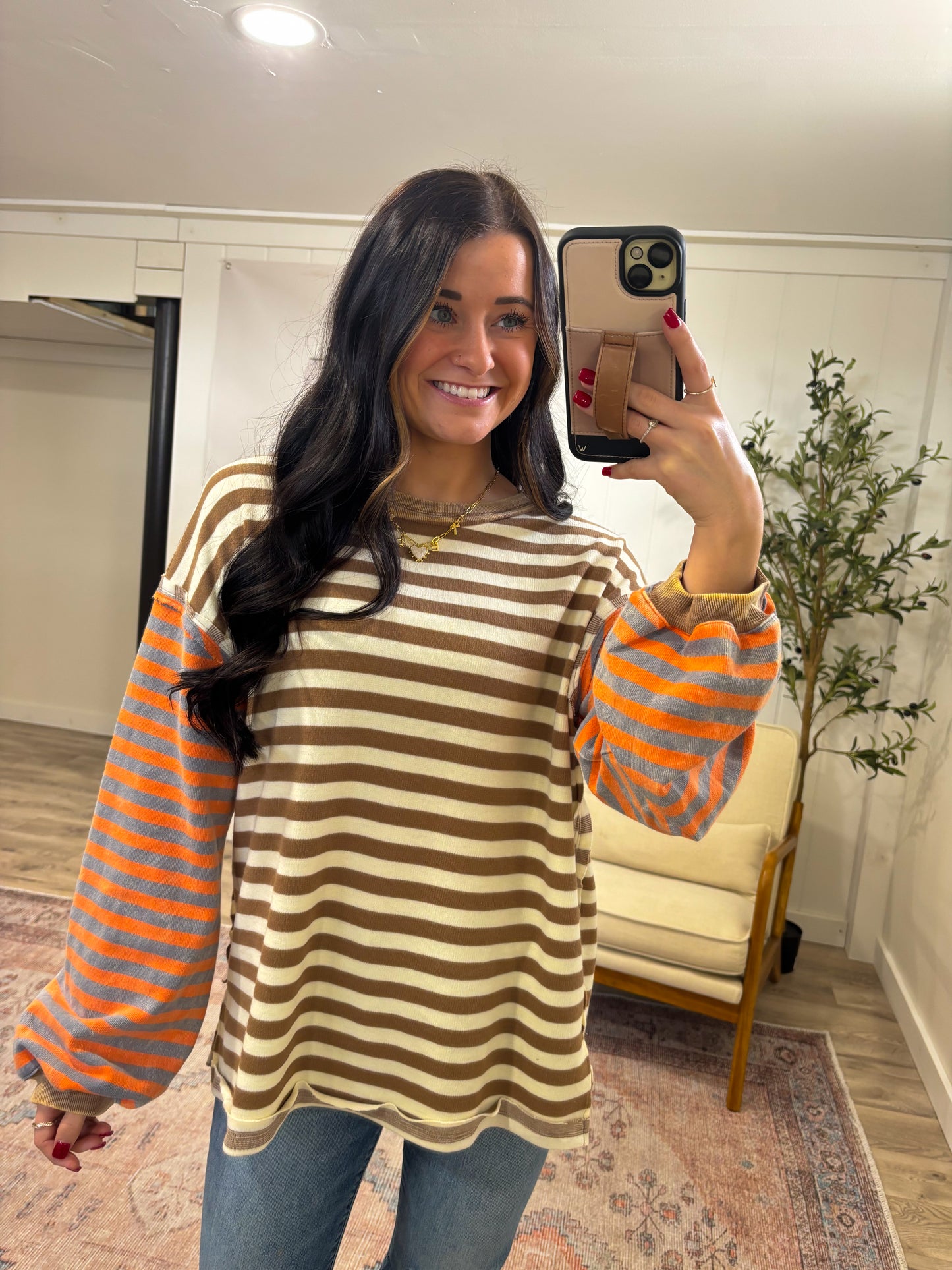 Logan Stripe Contrast Pullover