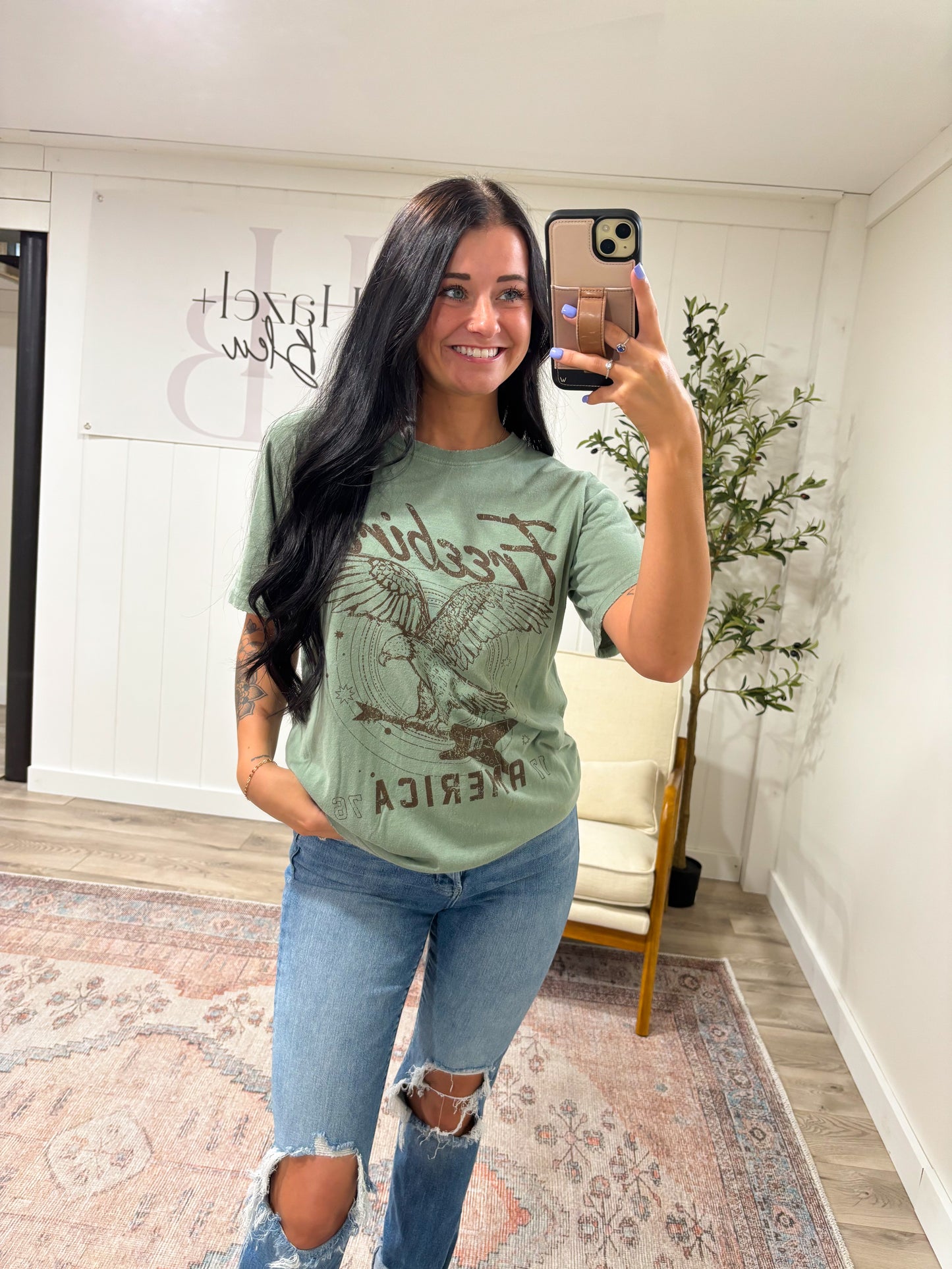 Freebird Graphic Tee- Olive