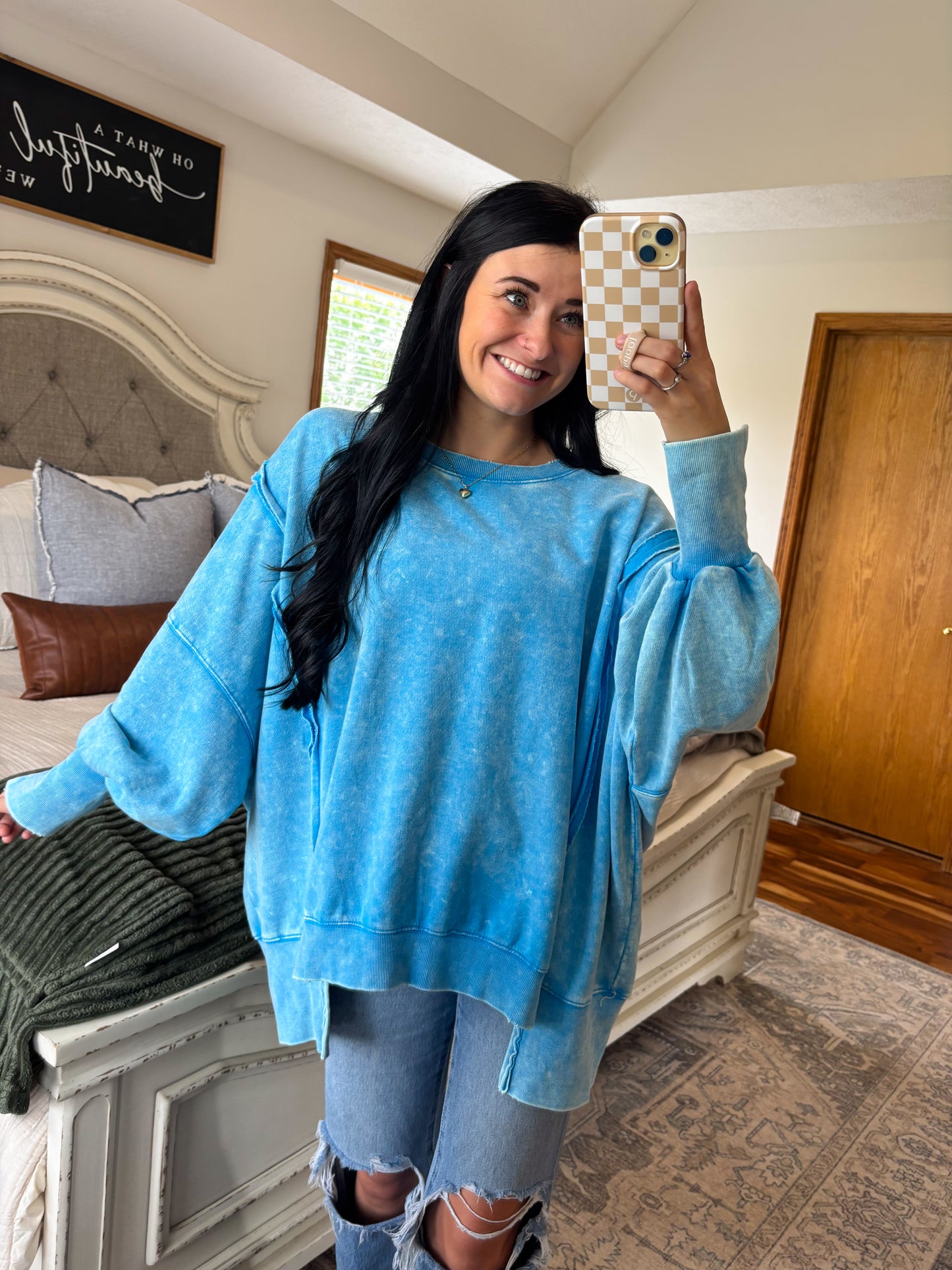 Madeline Pullover- Sky Blue