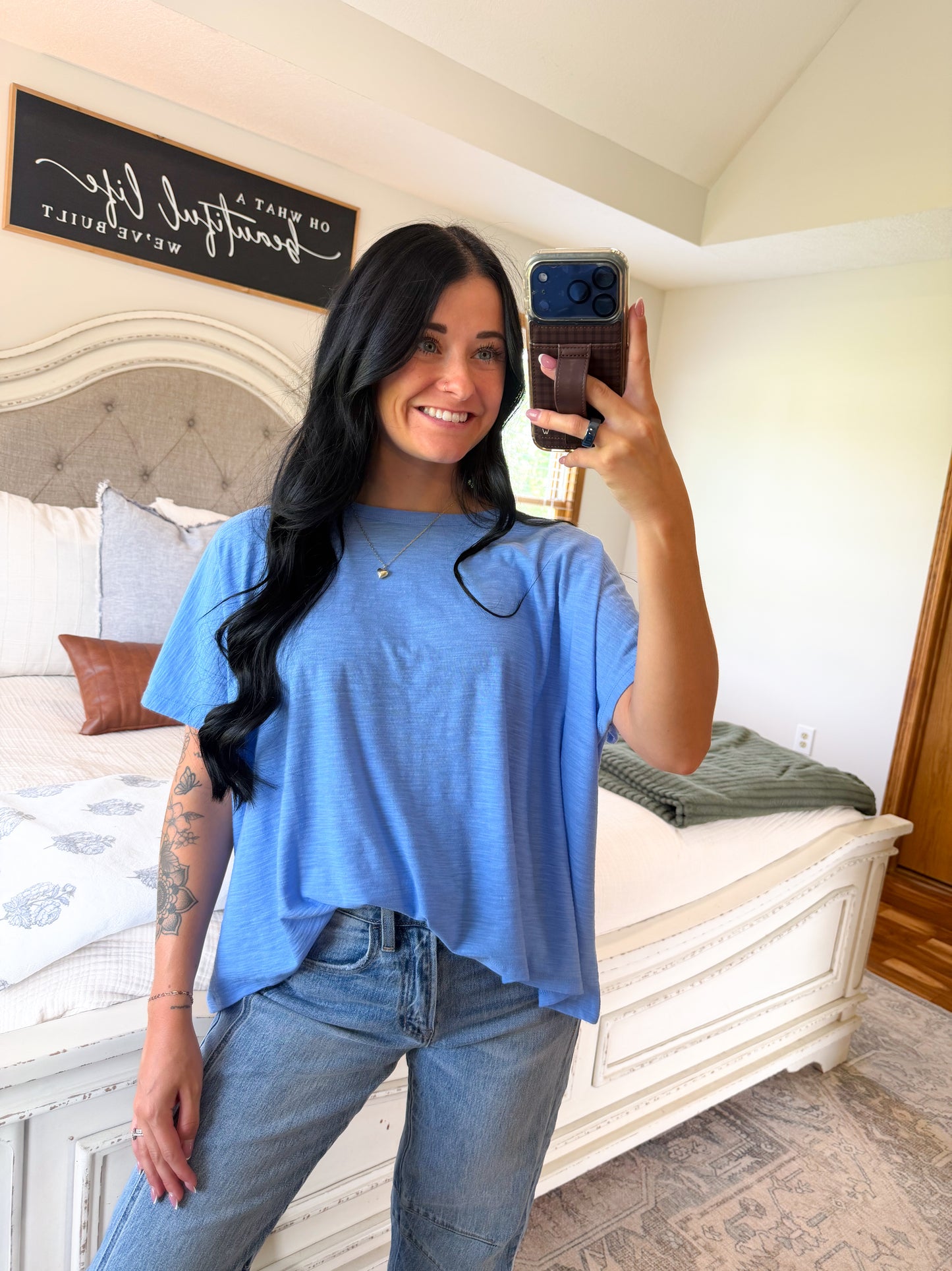Basic Blaire Top- Ocean Blue
