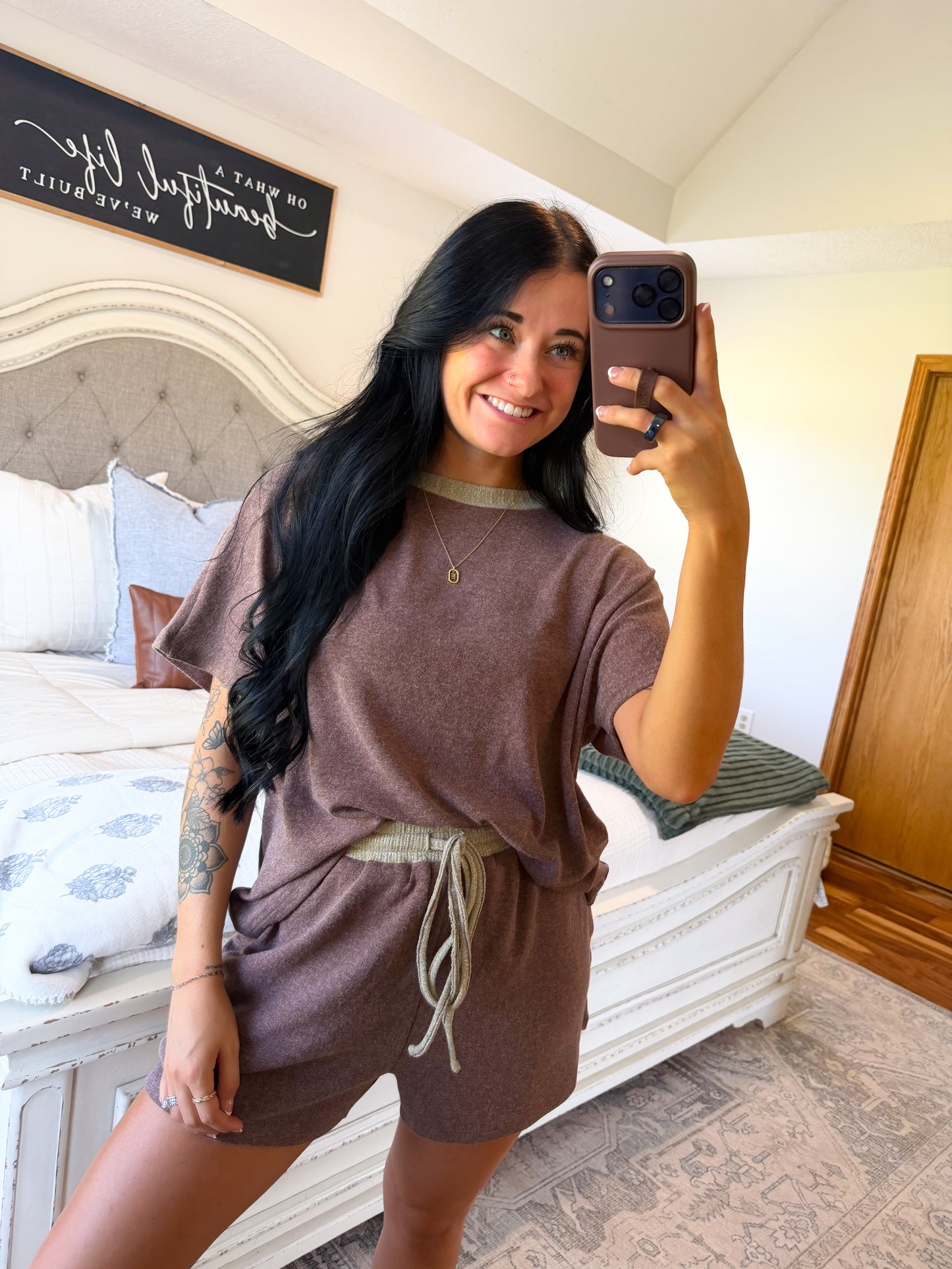 Summer Days Casual Set- Brown