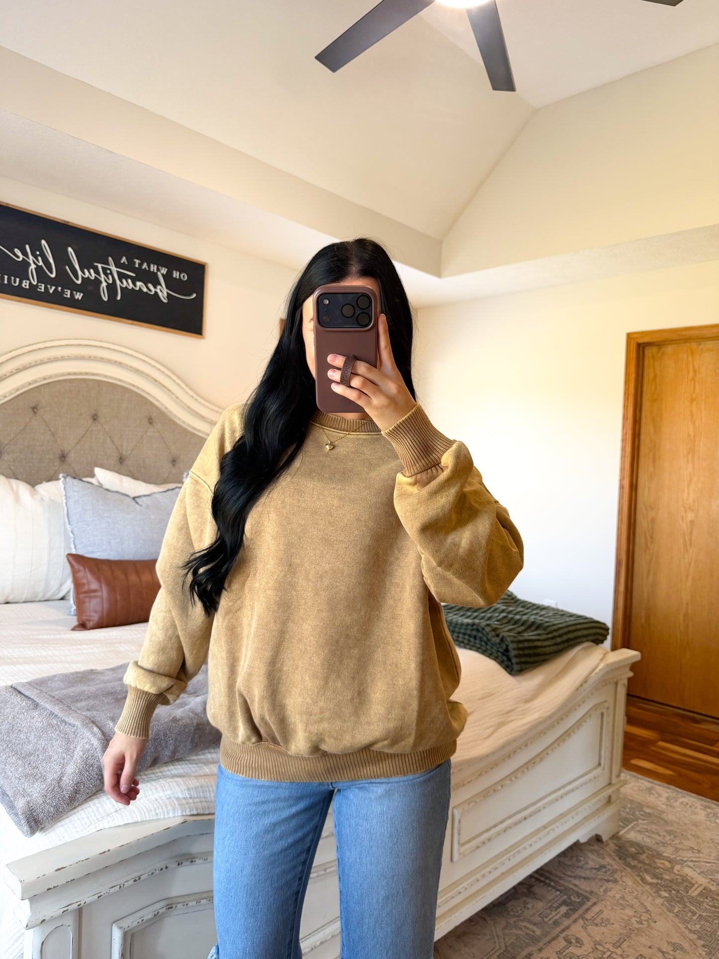 Plain Camel Pullover