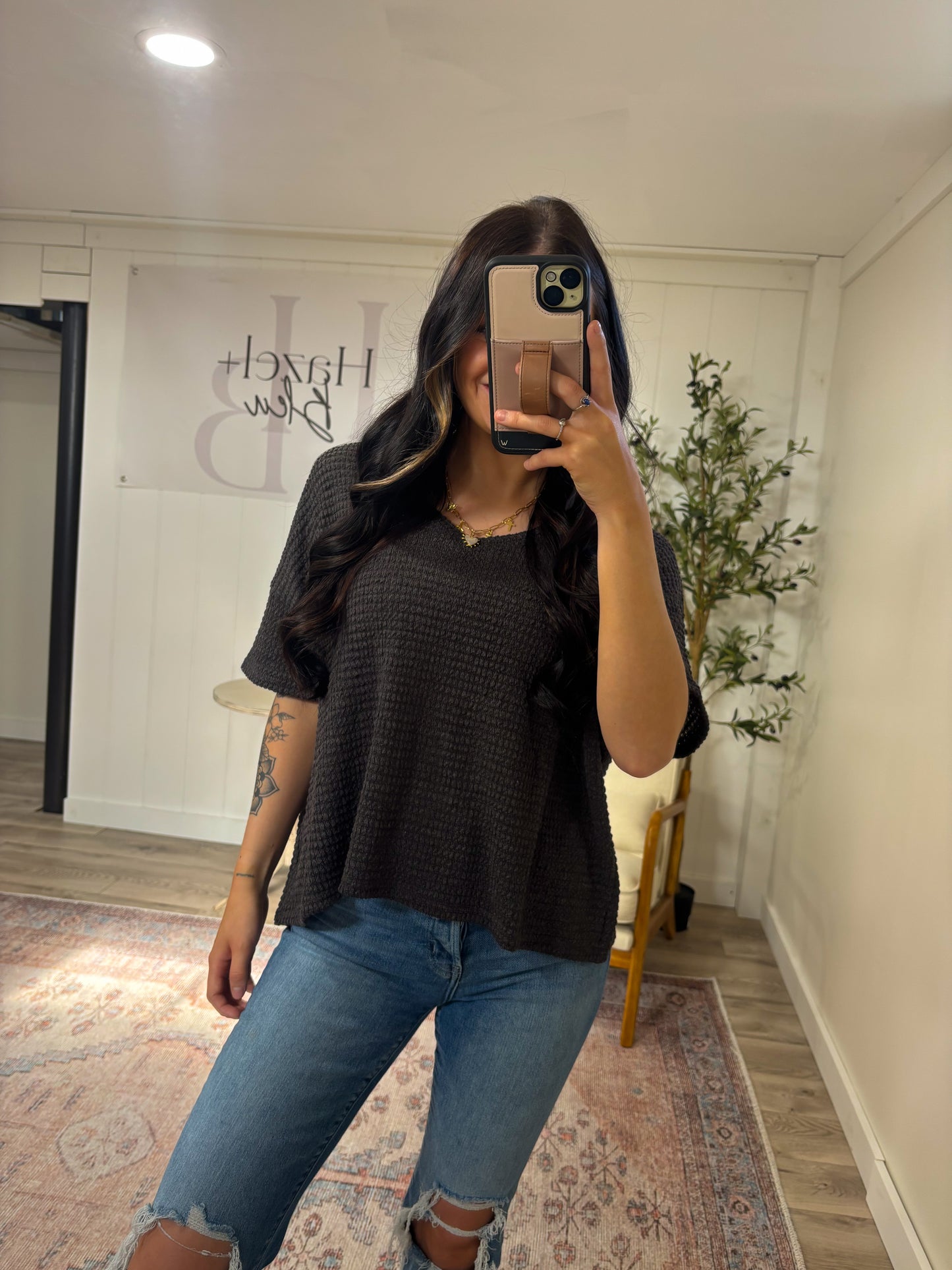 Everyday Basic Top- Charcoal