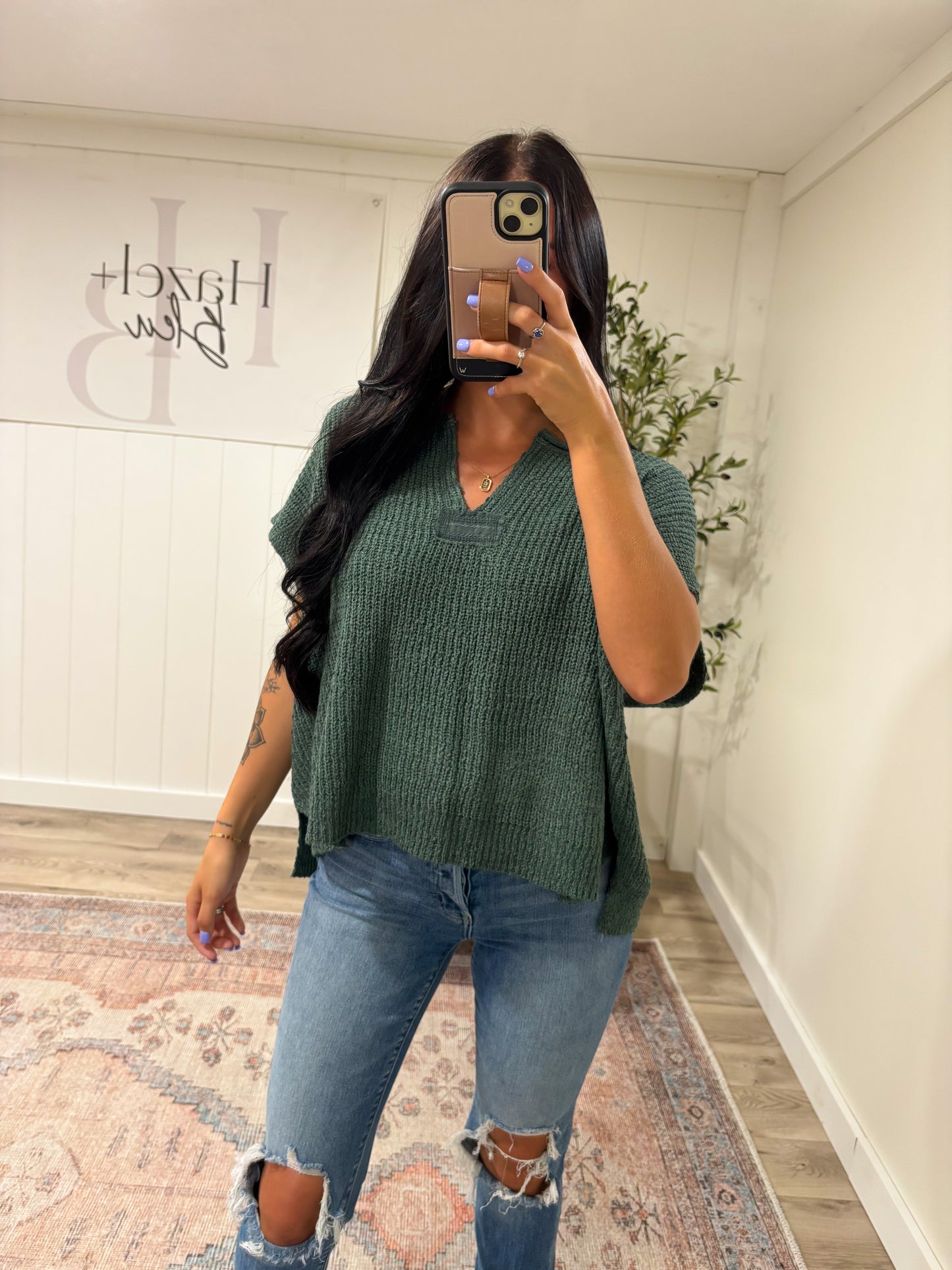 Piper Knit Top- Ash Jade
