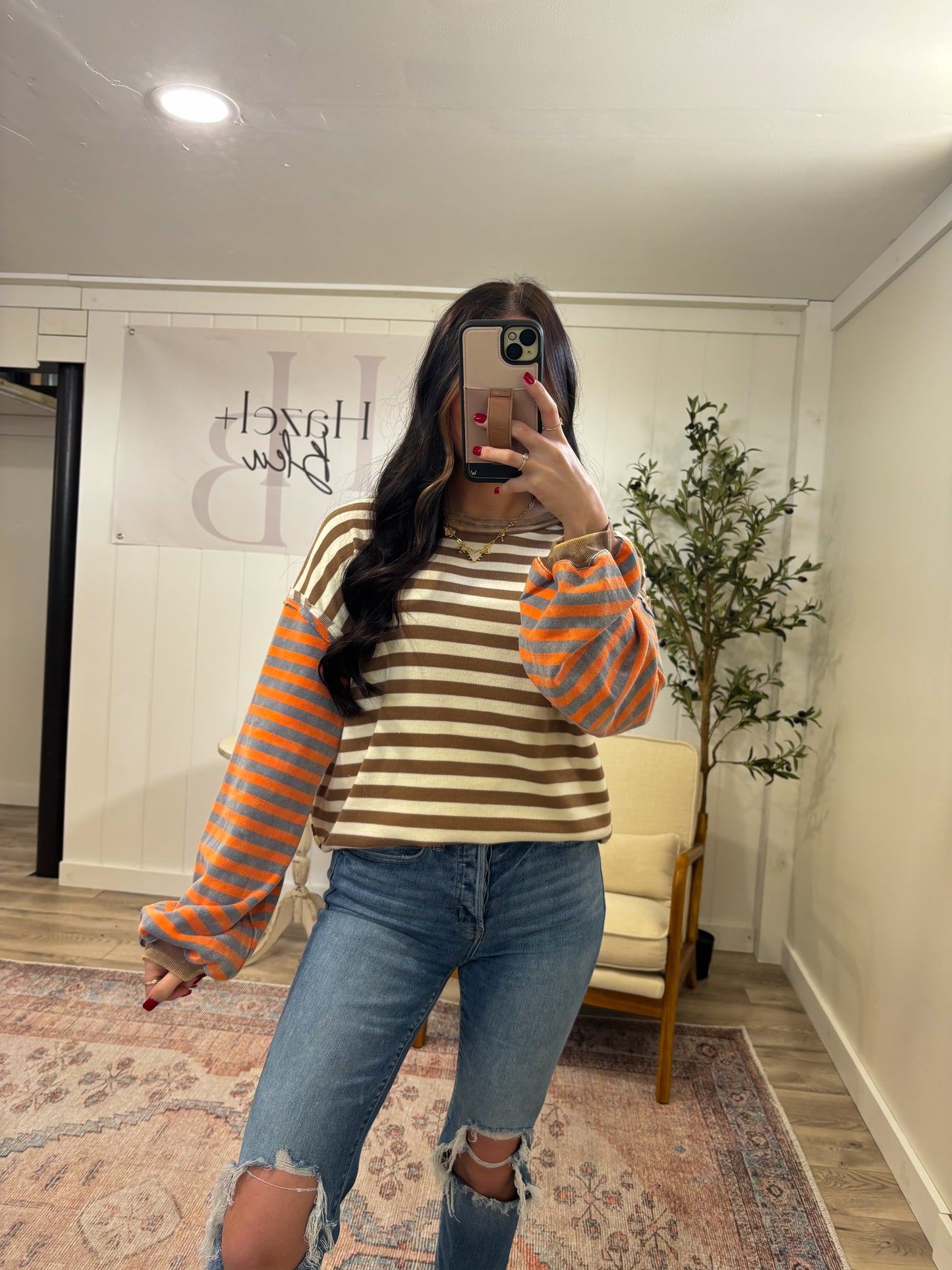Logan Stripe Contrast Pullover