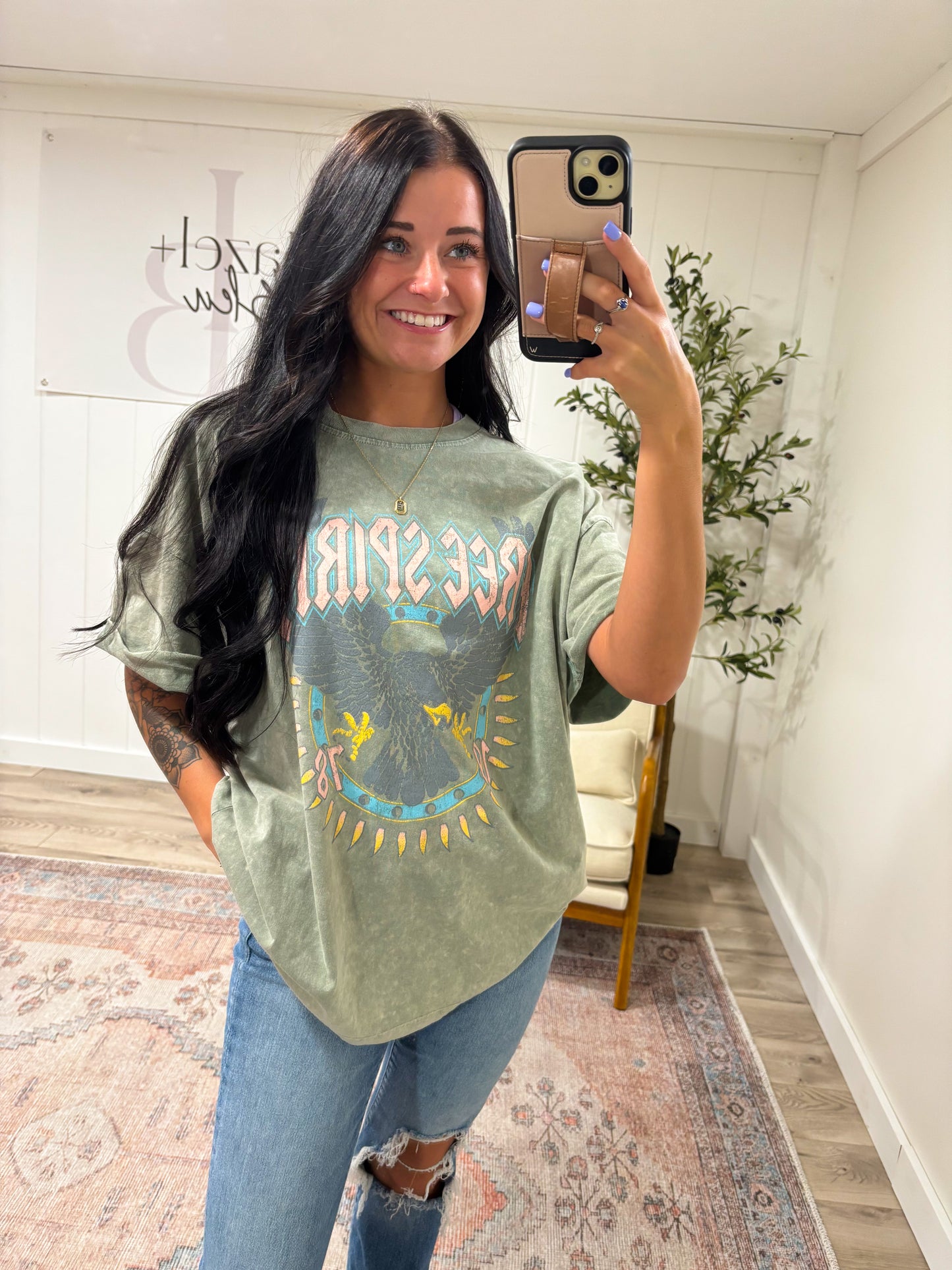 Free Spirit 1978 Graphic Tee- Avocado