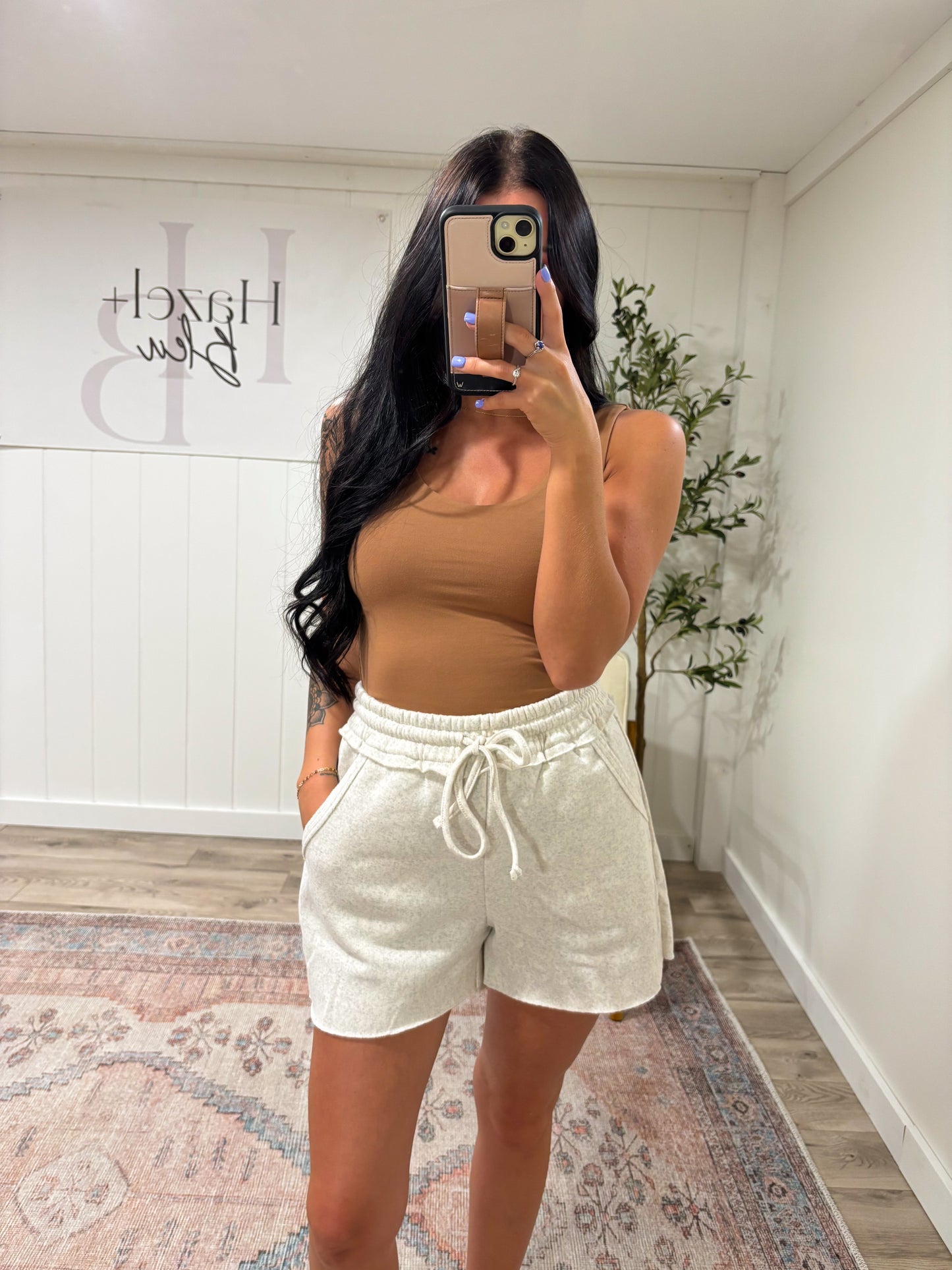 Cozy Shorts- Heathered Vanilla