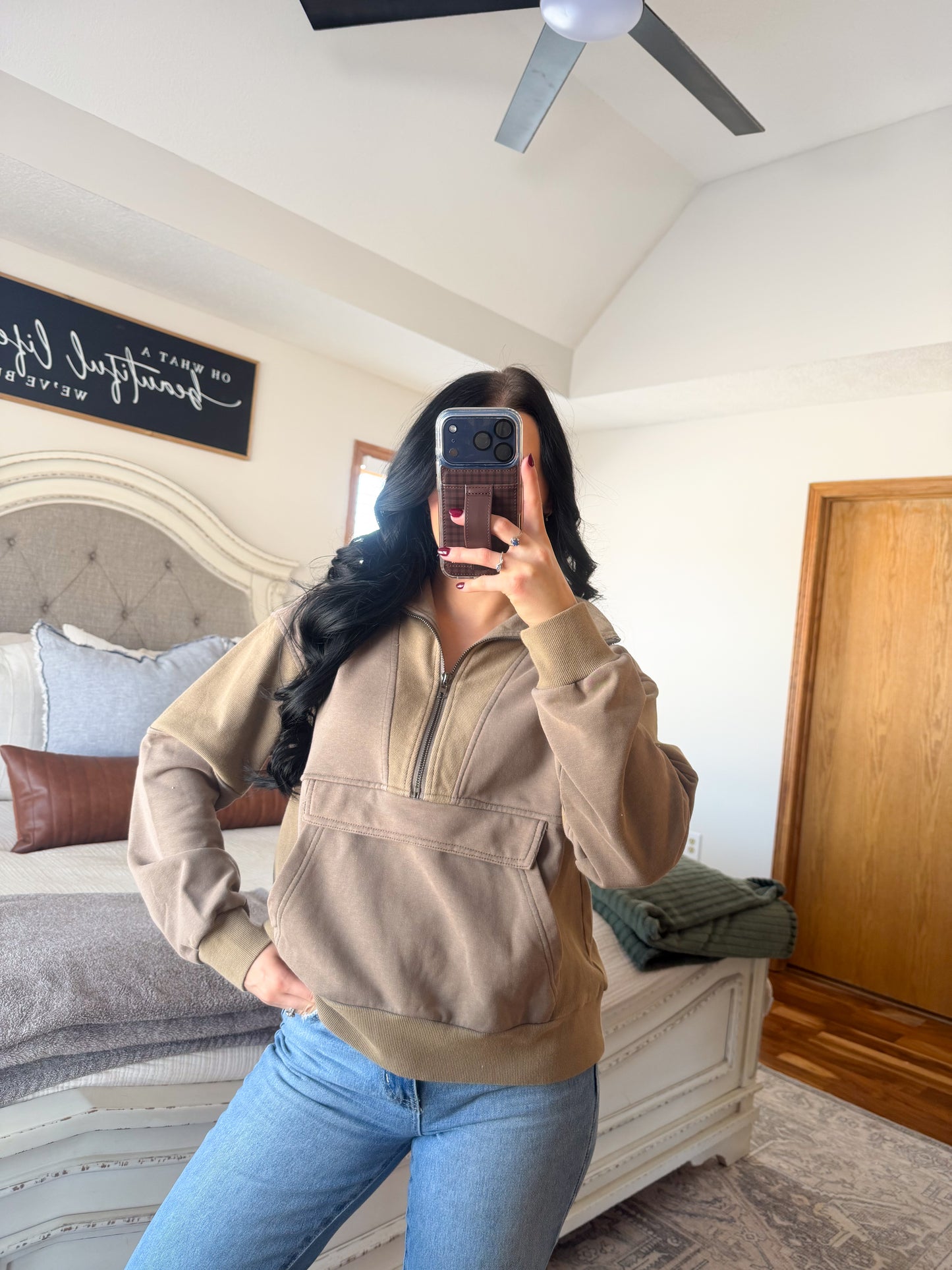 Renie Quarterzip- Olive