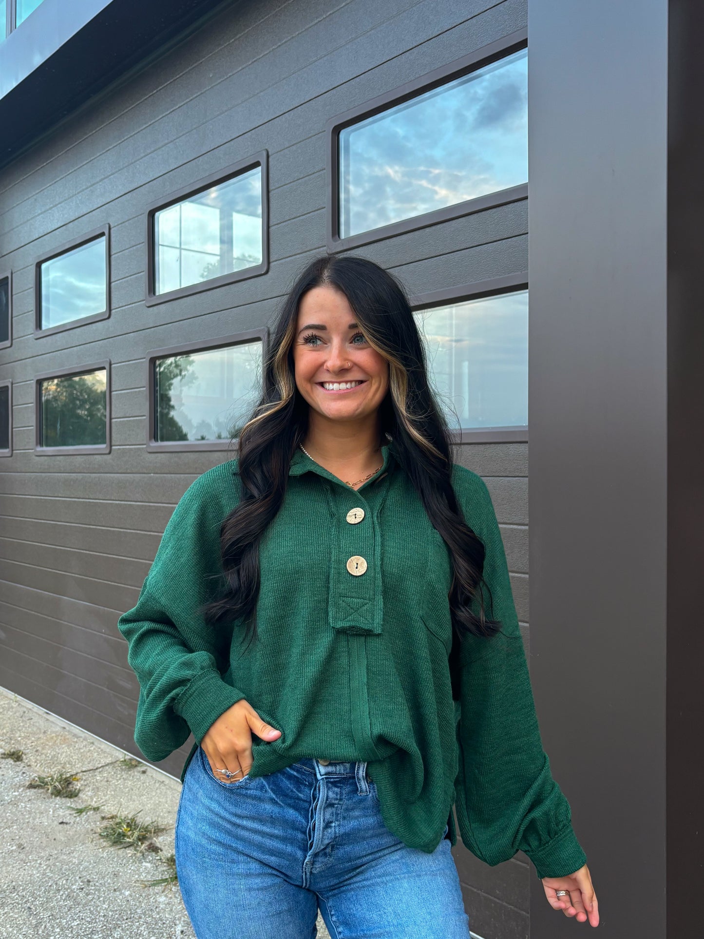 Cozy Knit Top- Potion Green