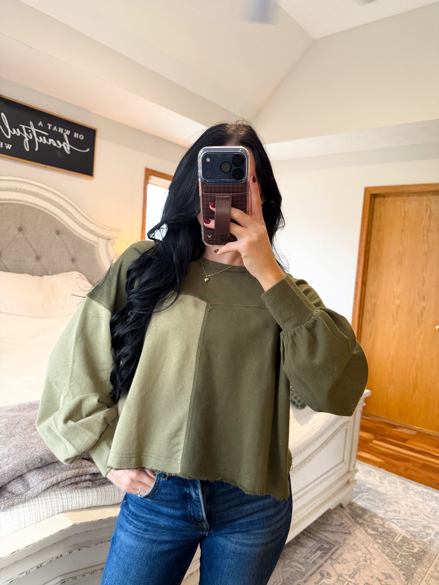 French Terry Spliced Top