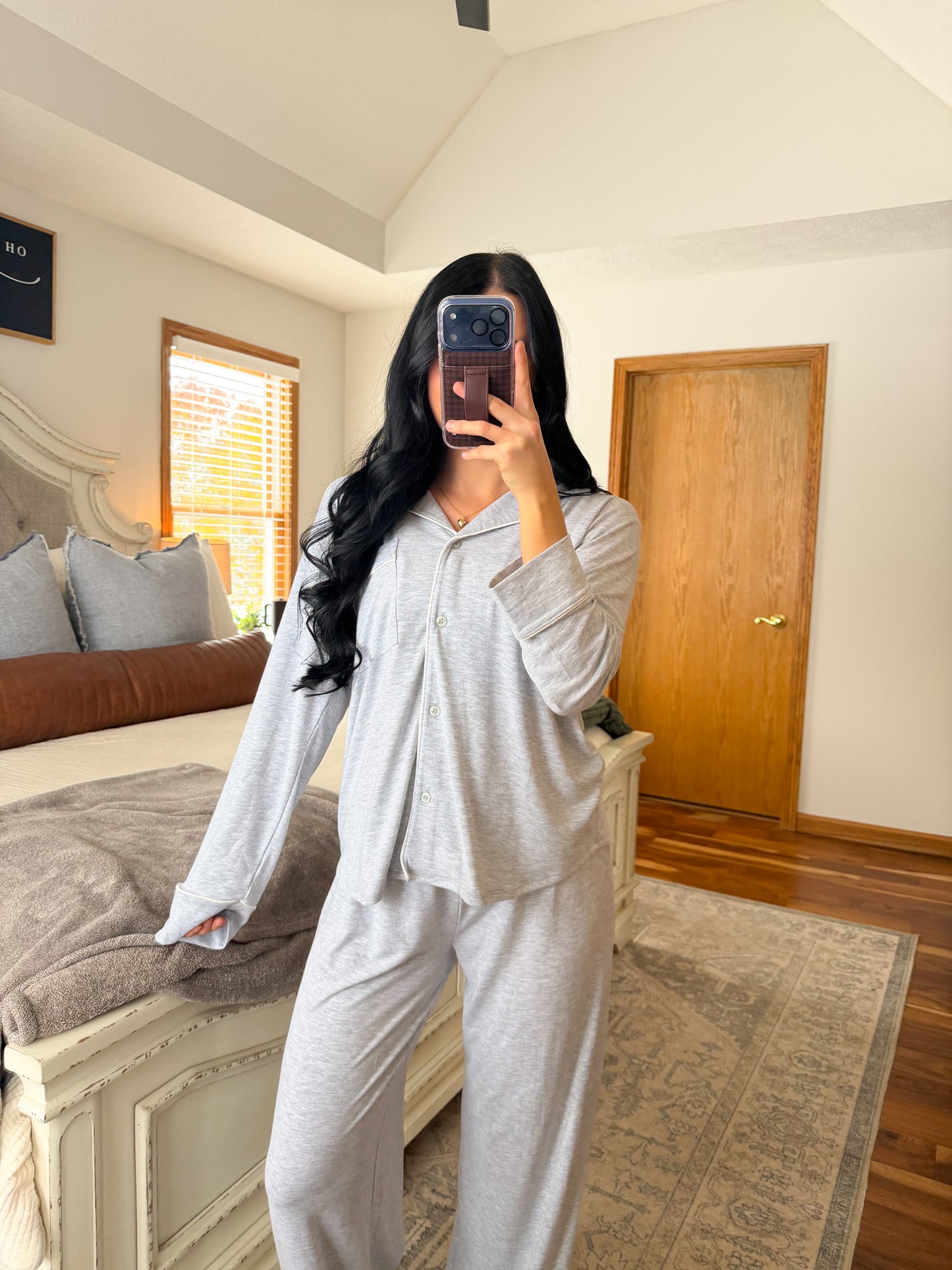 Cozy Rayon Pajamas- Heather Grey
