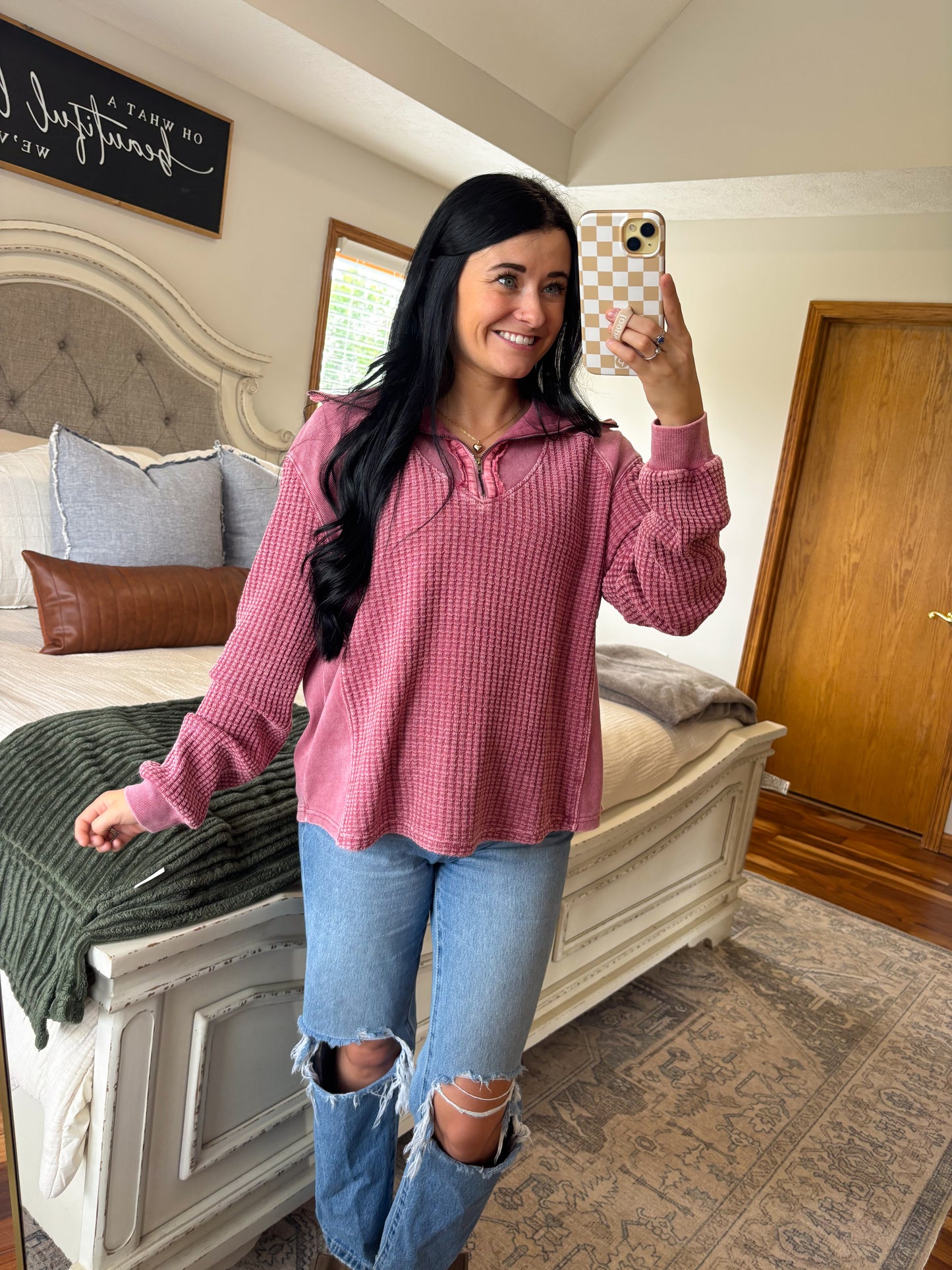 Thermal Quarterzip- Mulberry