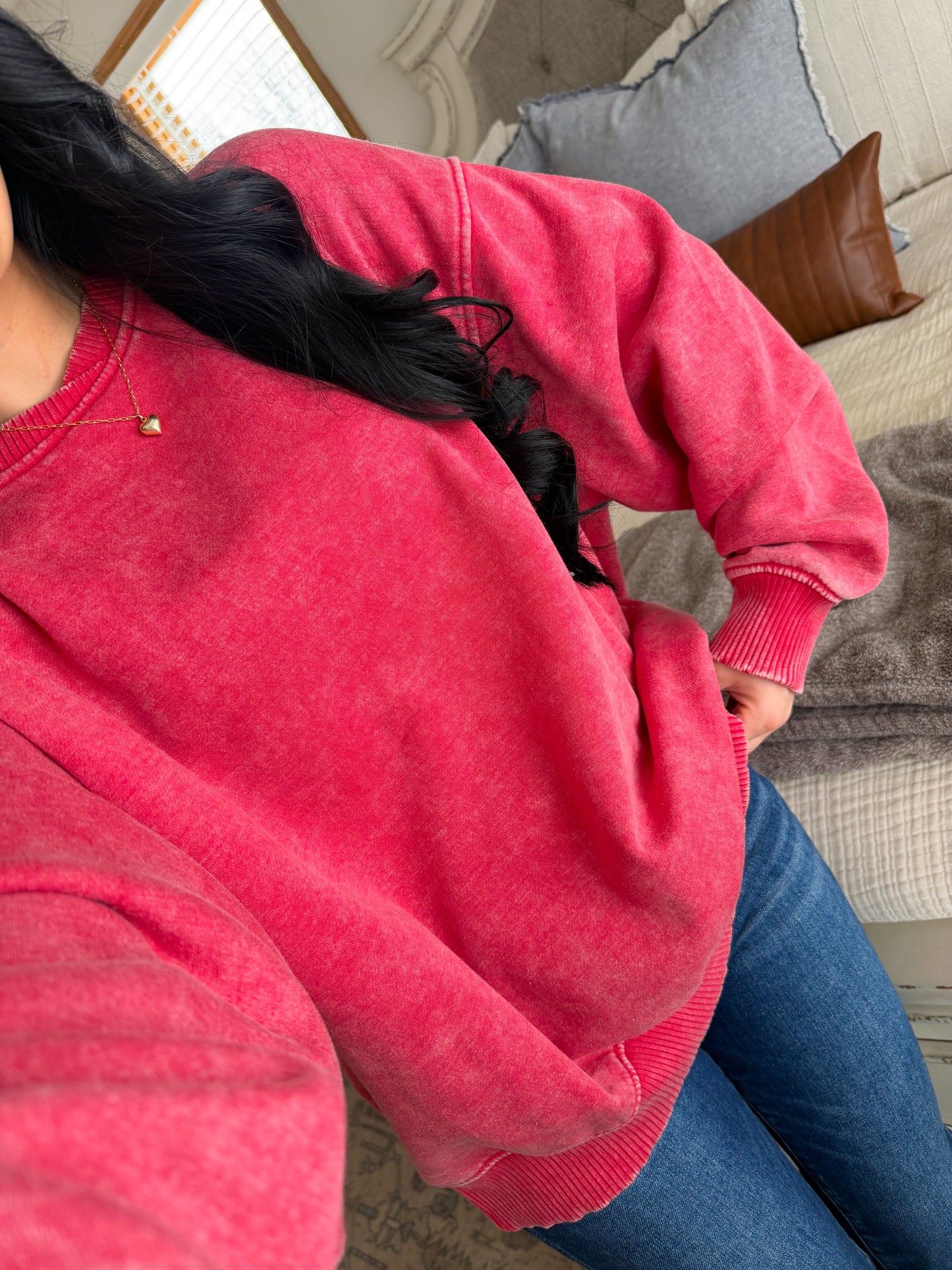 Indie Pullover- Dk Red
