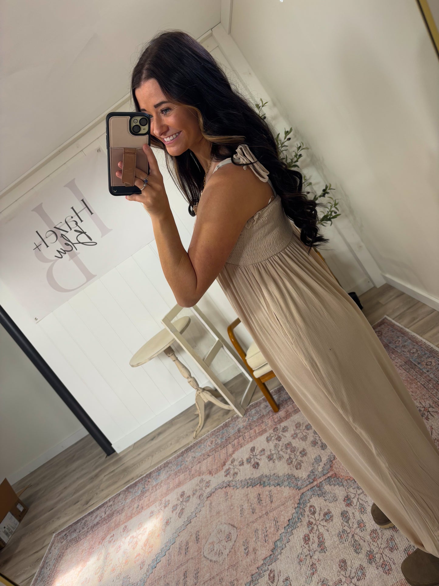Take Me To The Beach Jumpsuit- Oatmeal