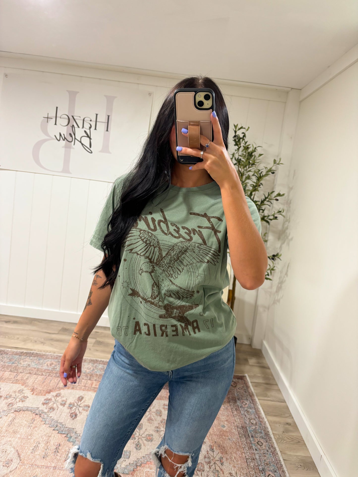 Freebird Graphic Tee- Olive