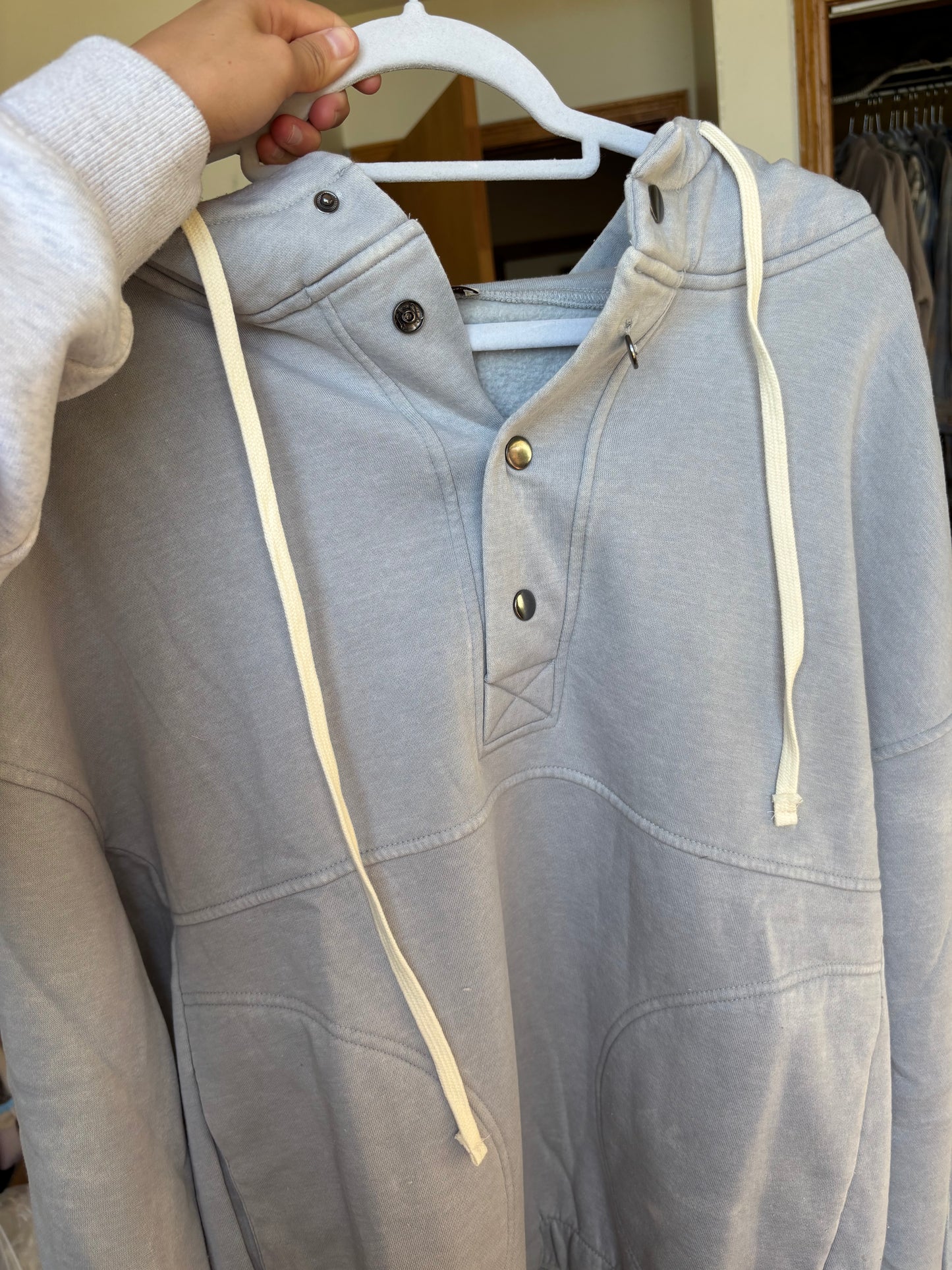 Hallie Sweatshirt- Grey *snap button is messed up*