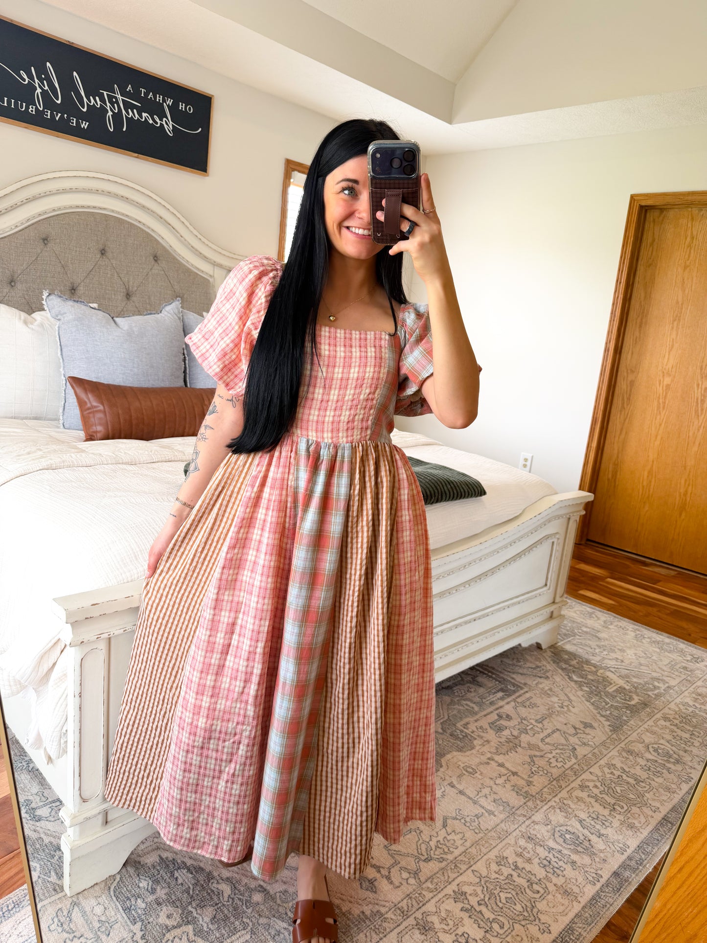 Stripe Plaid ColorBlock Maxi