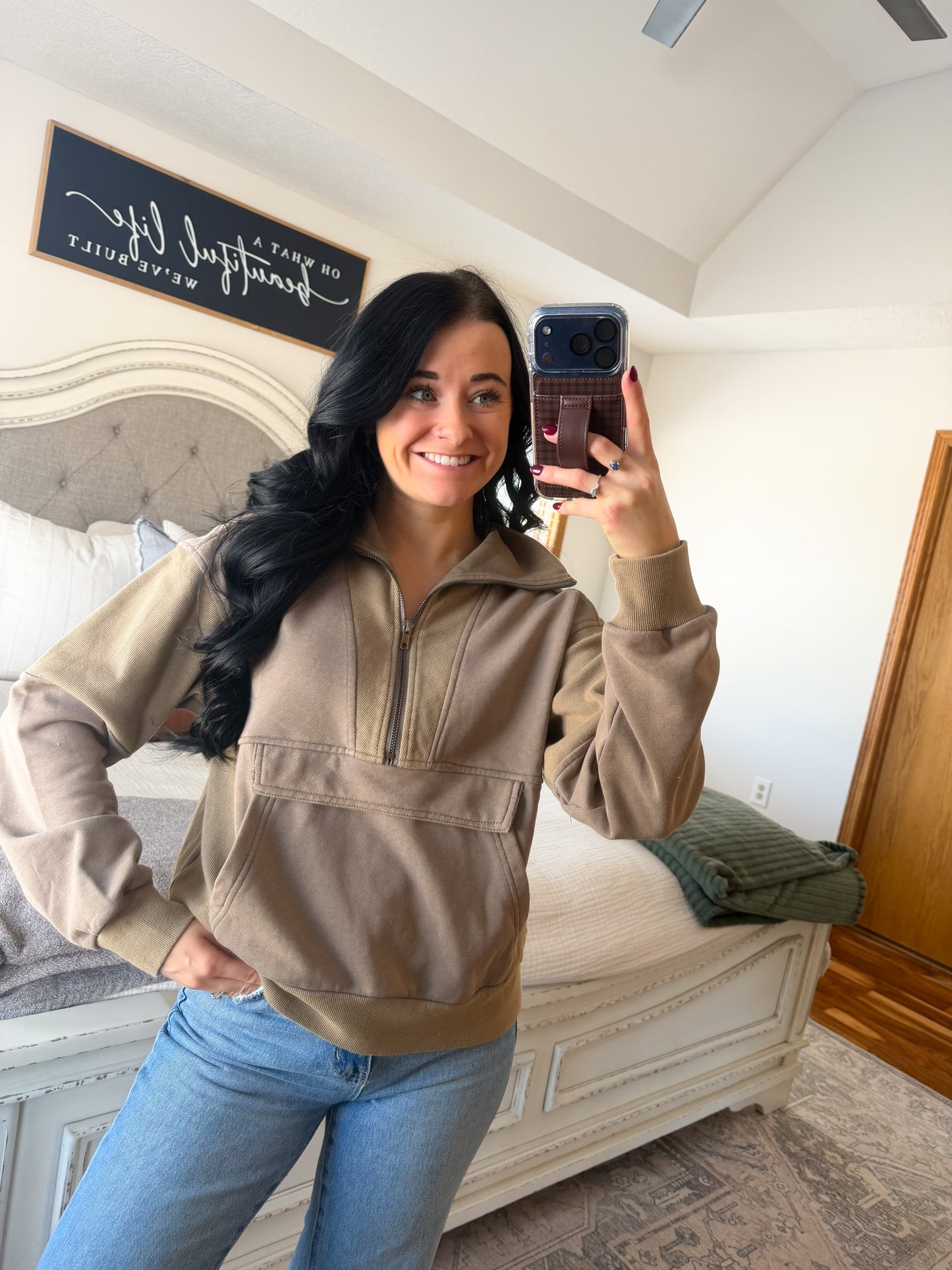 Renie Quarterzip- Olive