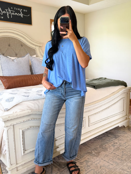 Medium Wash Barrel Jeans