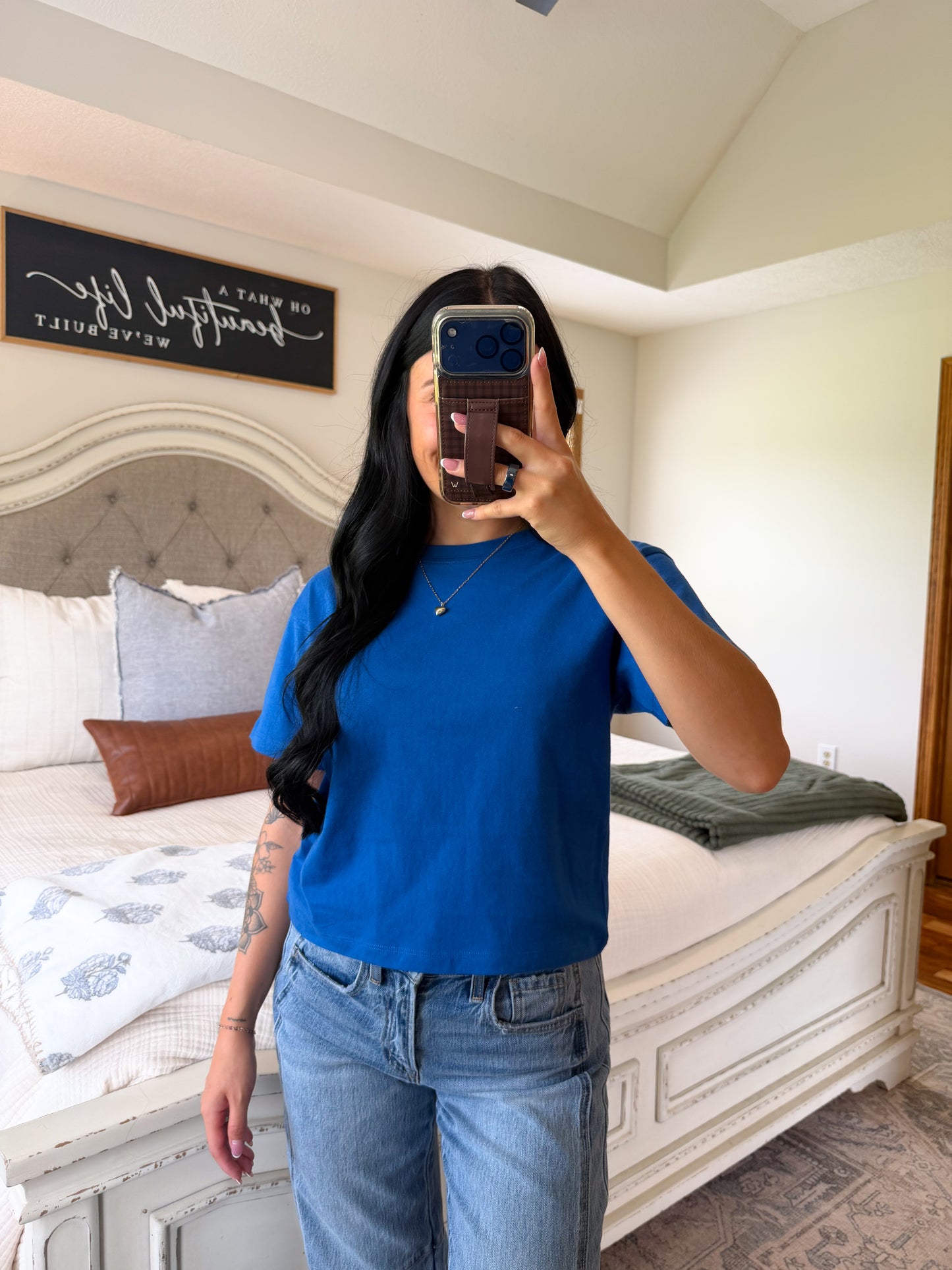 Lindsey Basic Tee- Navy