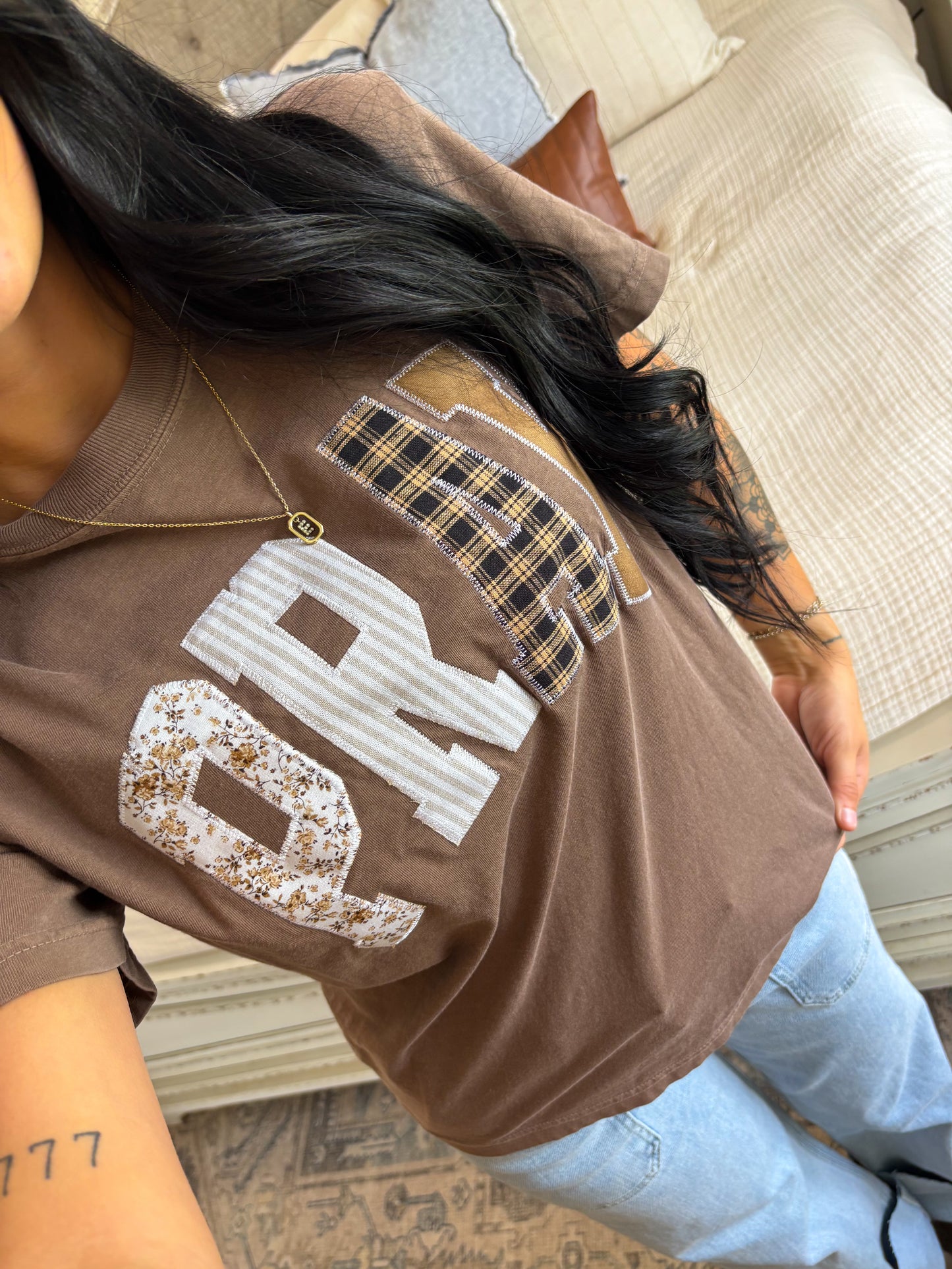 Pray Graphic Tee- Espresso