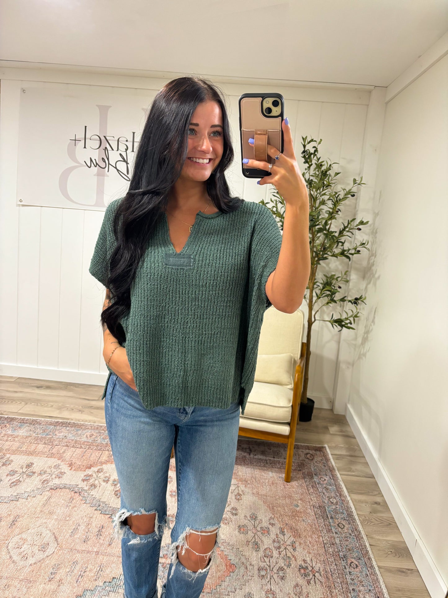 Piper Knit Top- Ash Jade