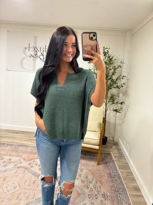 Piper Knit Top- Ash Jade