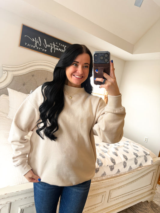 Hailey Mockneck- Beige