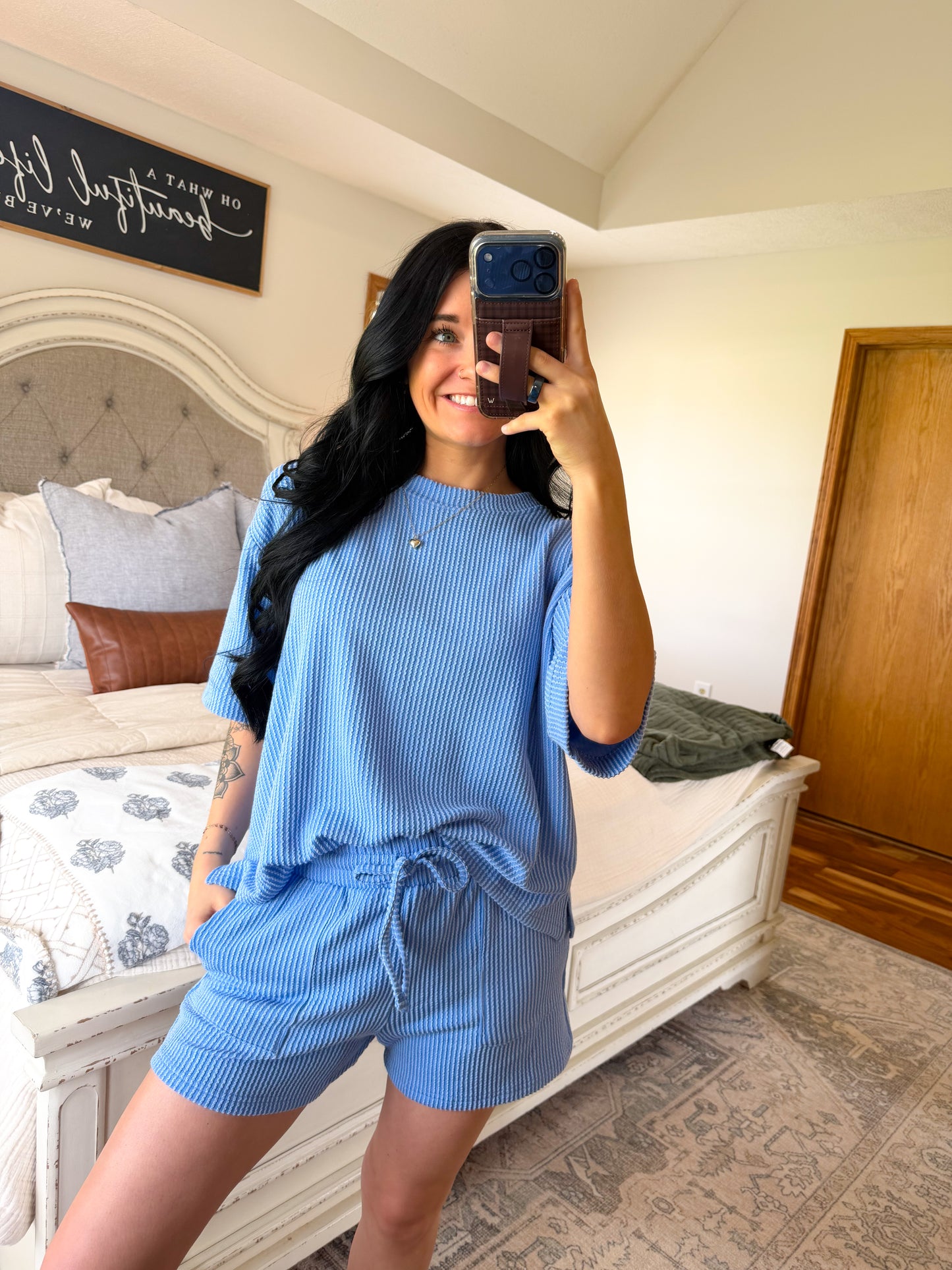 Everyday Ribbed Set- Blue