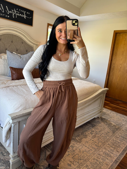 Boho Joggers- Latte
