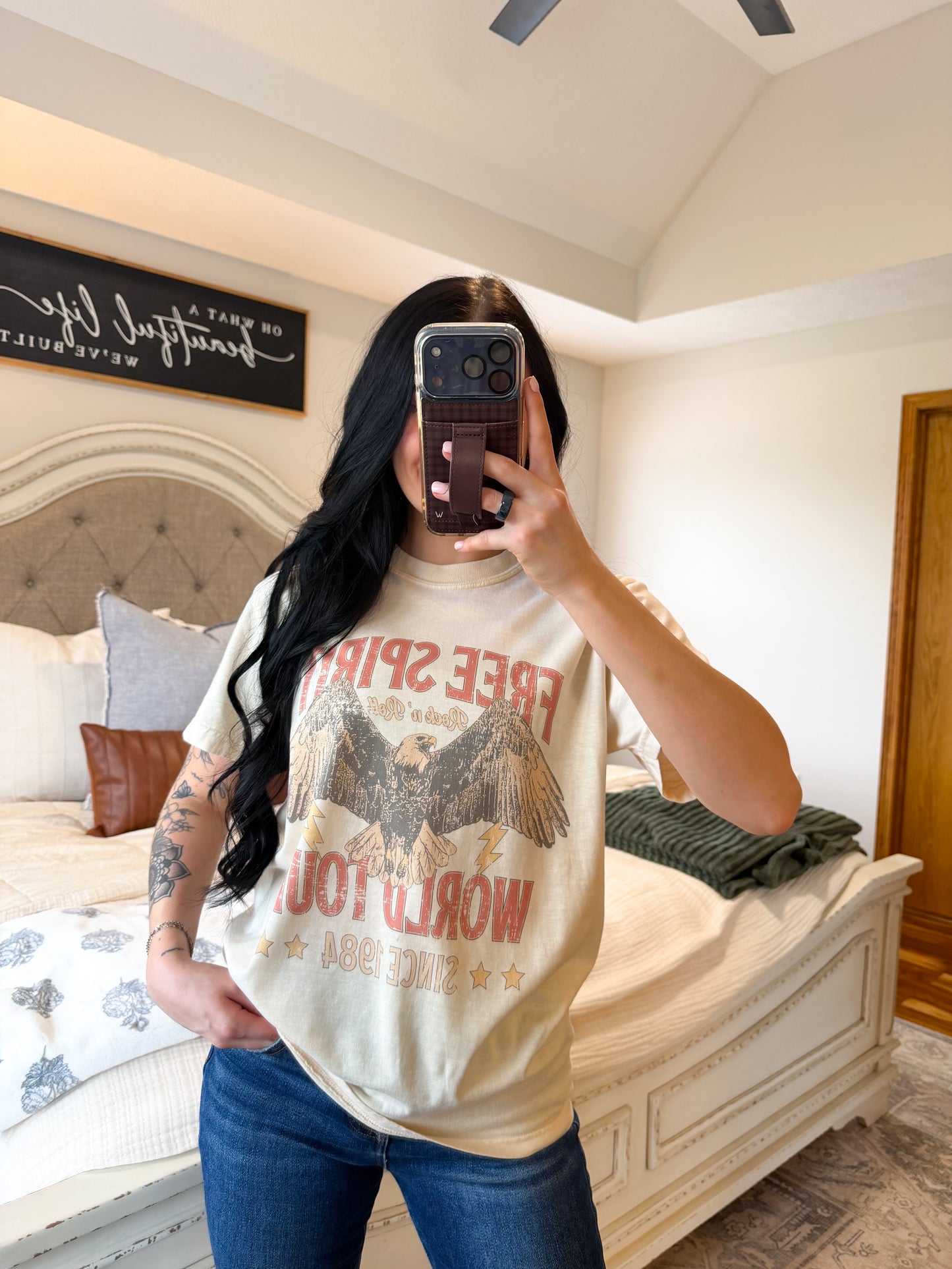 Free Spirit Graphic Tee- Cream