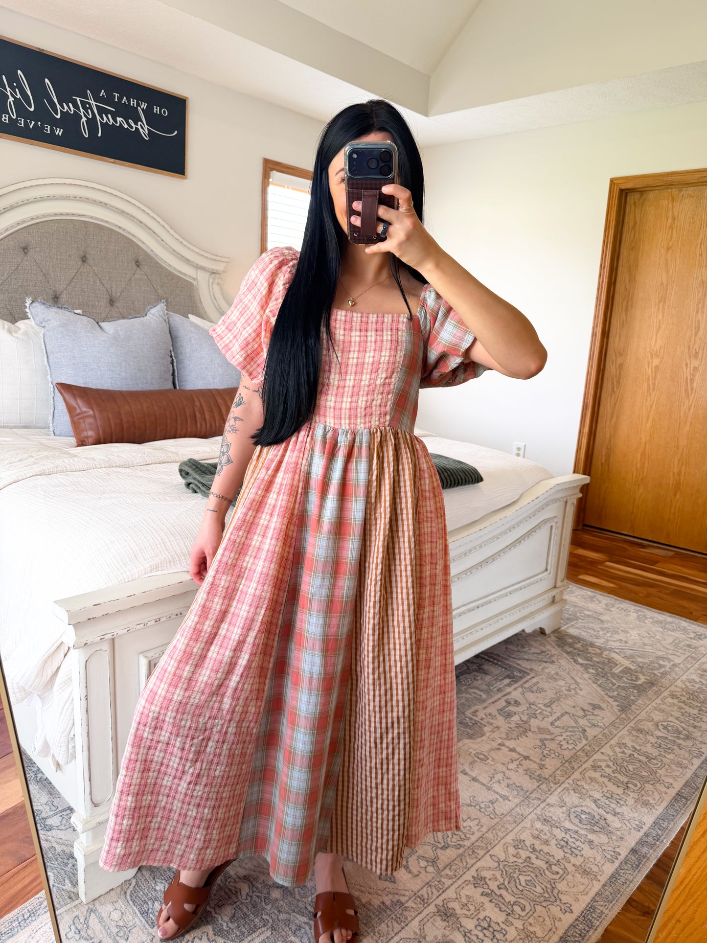 Stripe Plaid ColorBlock Maxi