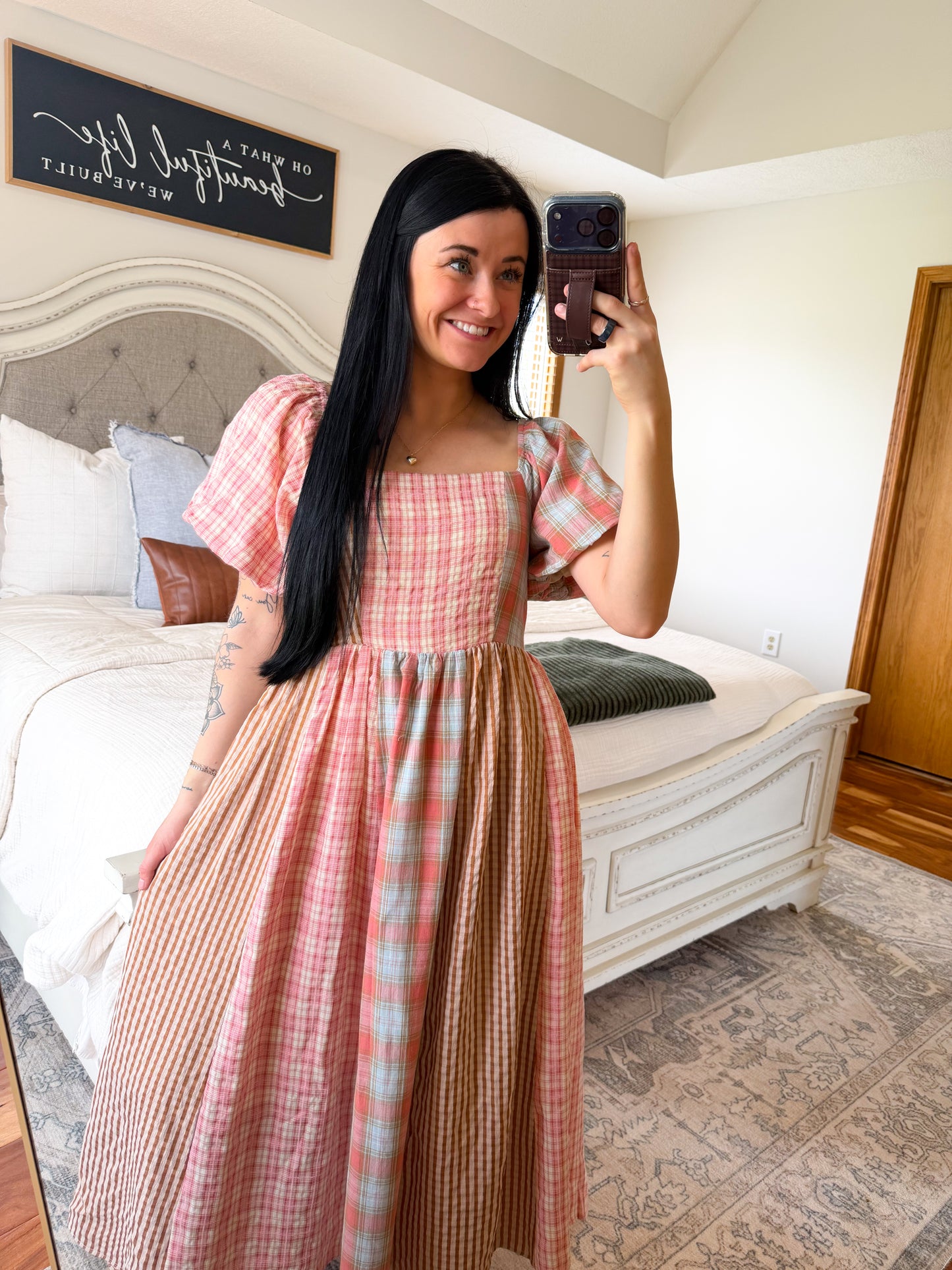 Stripe Plaid ColorBlock Maxi