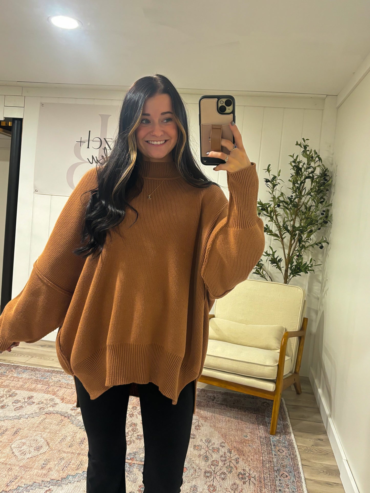 Cozy Oversized Sweater- Camel