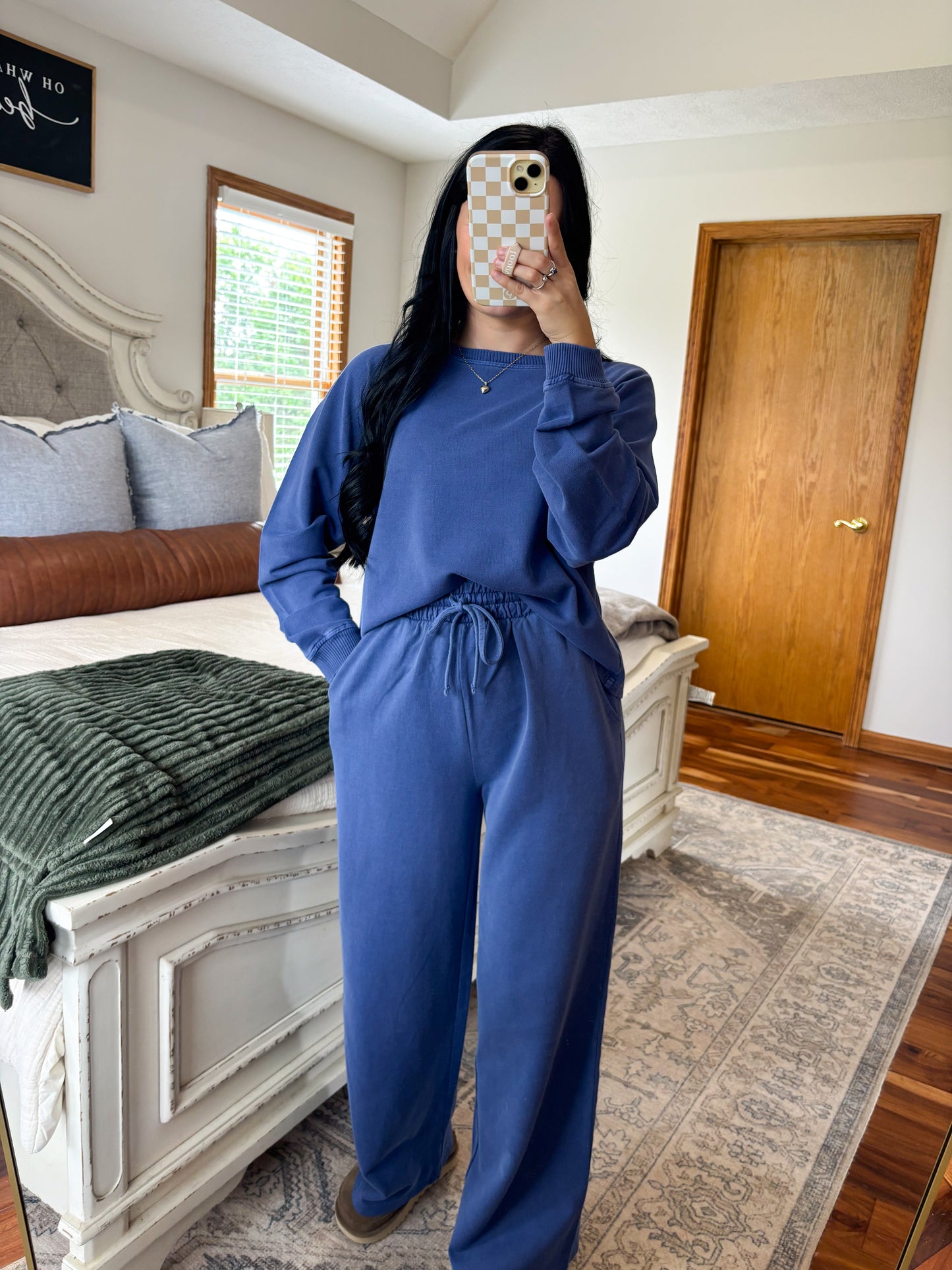 Washed French Terry Set- Navy