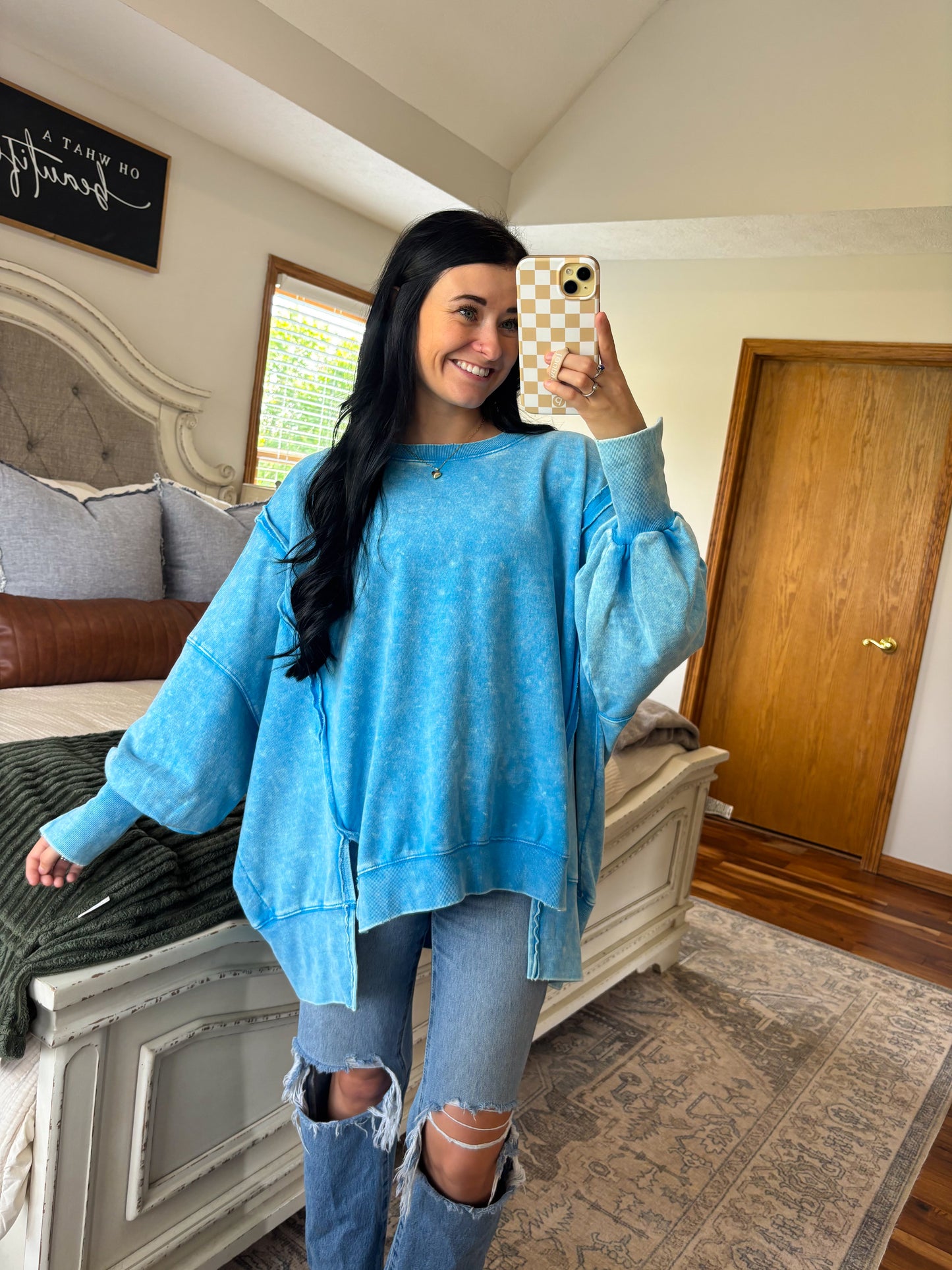 Madeline Pullover- Sky Blue