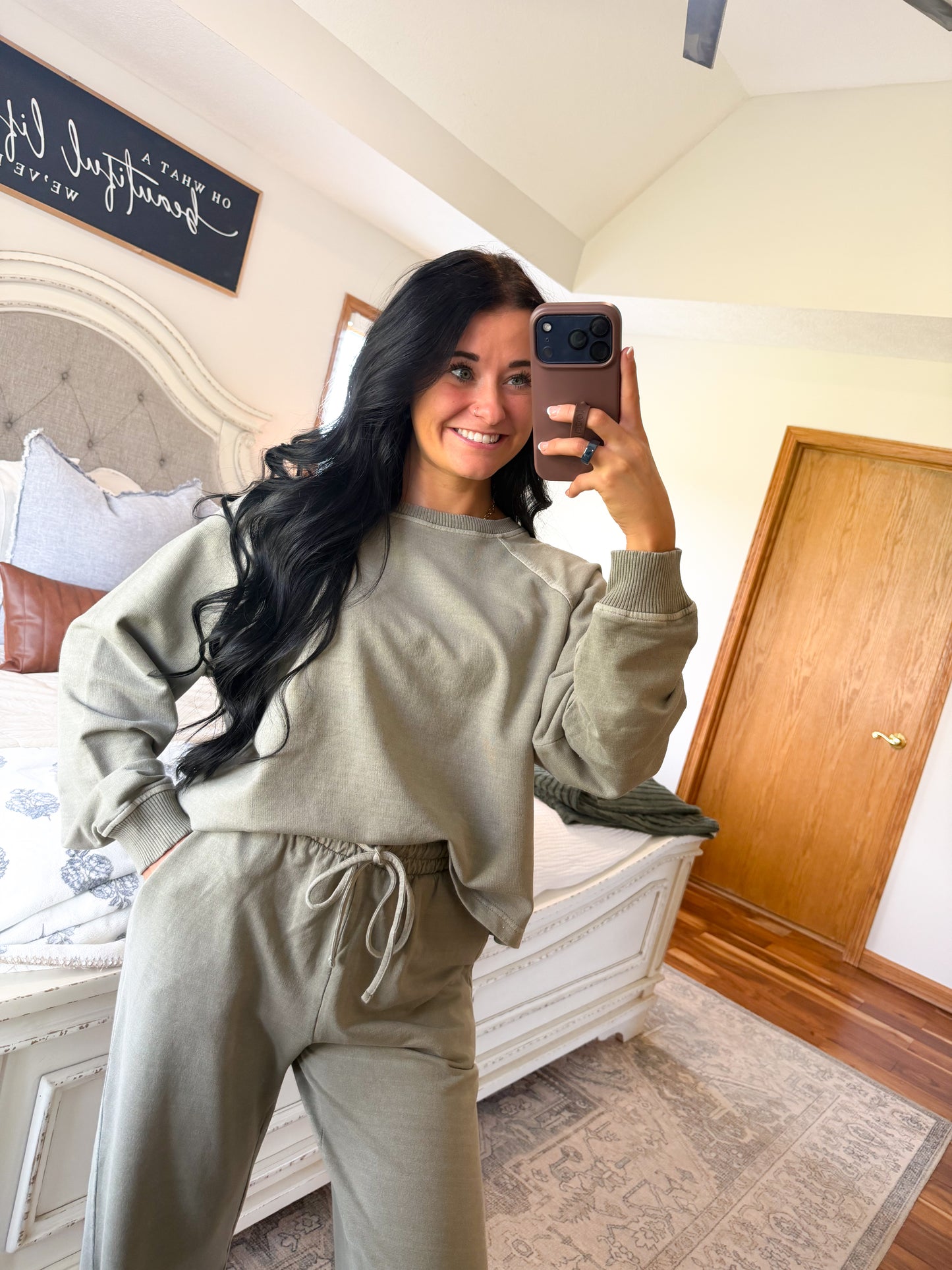 Washed French Terry Set- Ash Mocha