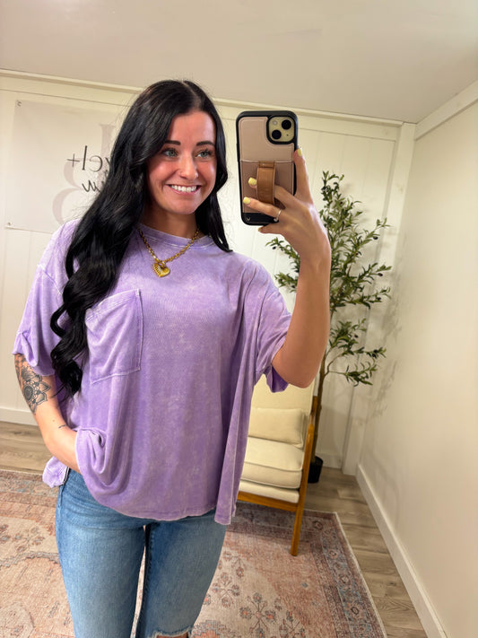 Relaxed Droopy Pocket Tee- *2 COLORS*