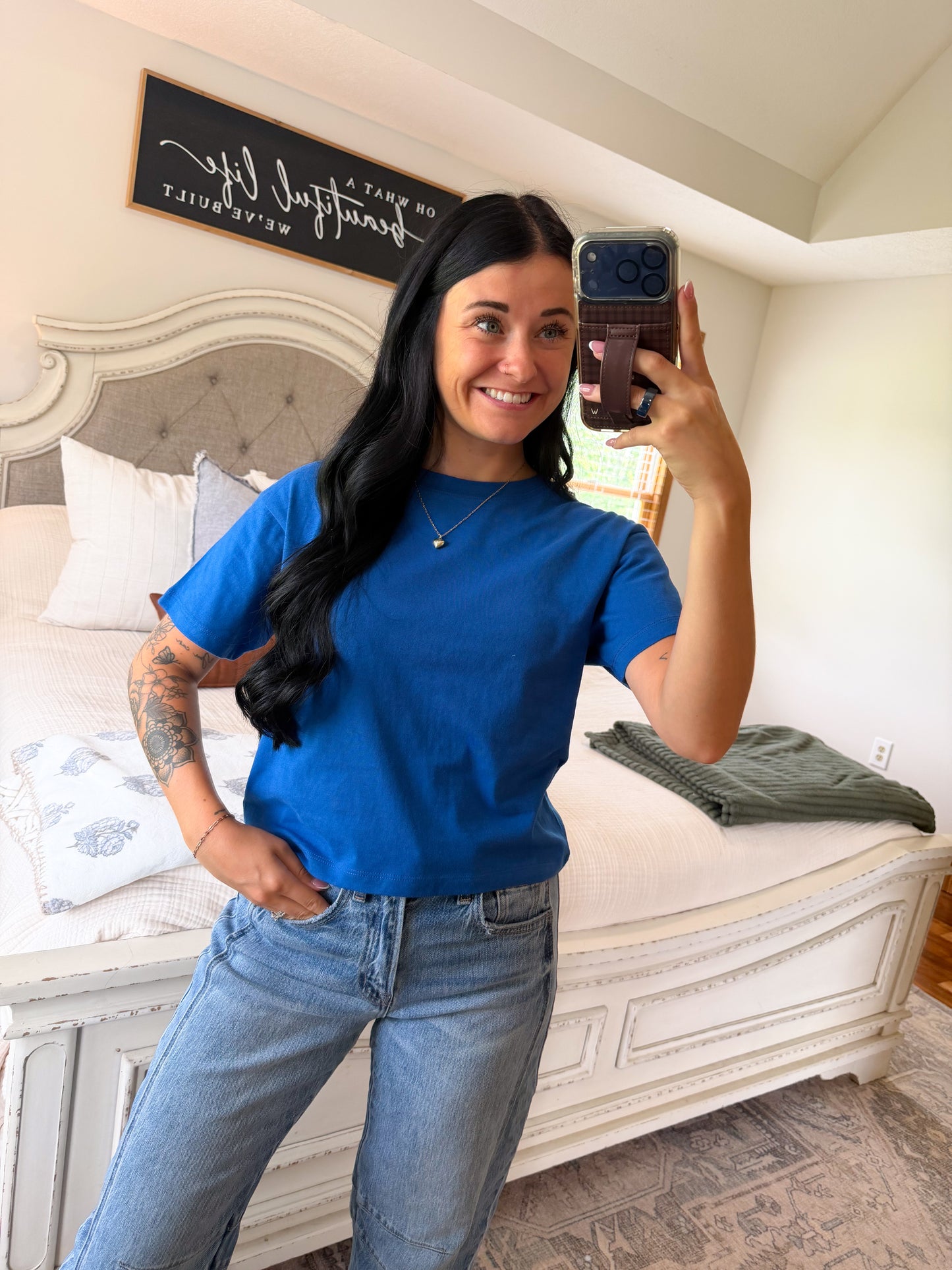 Lindsey Basic Tee- Navy